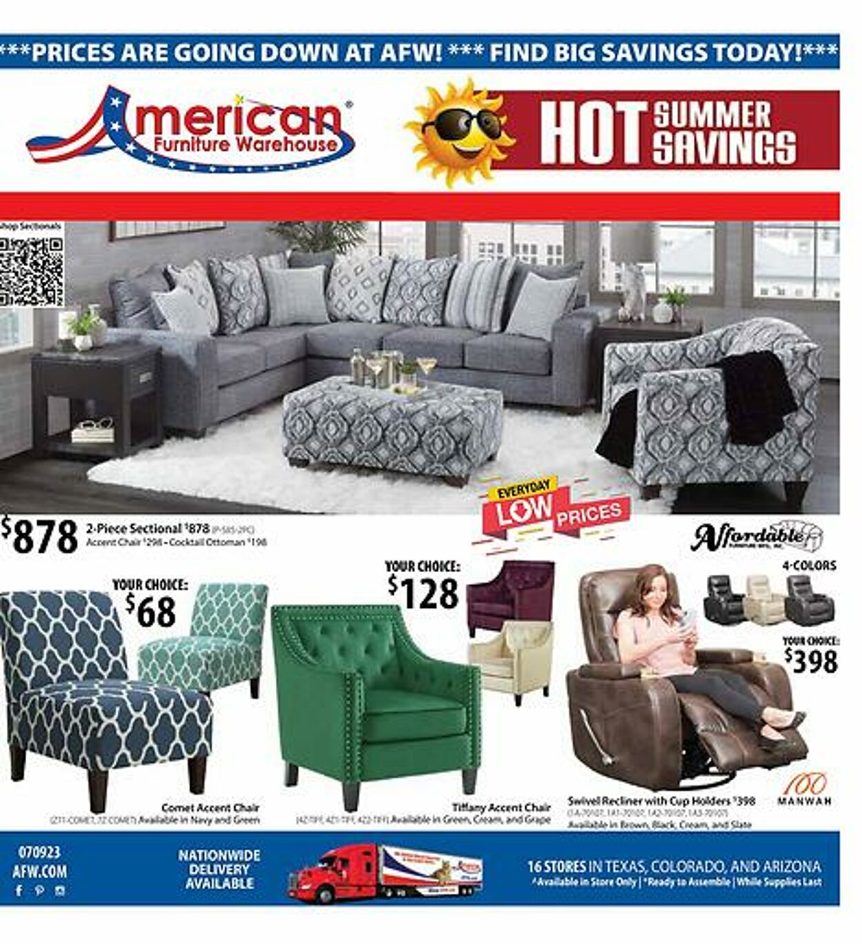 American Furniture Warehouse Ad from 10/05/2023