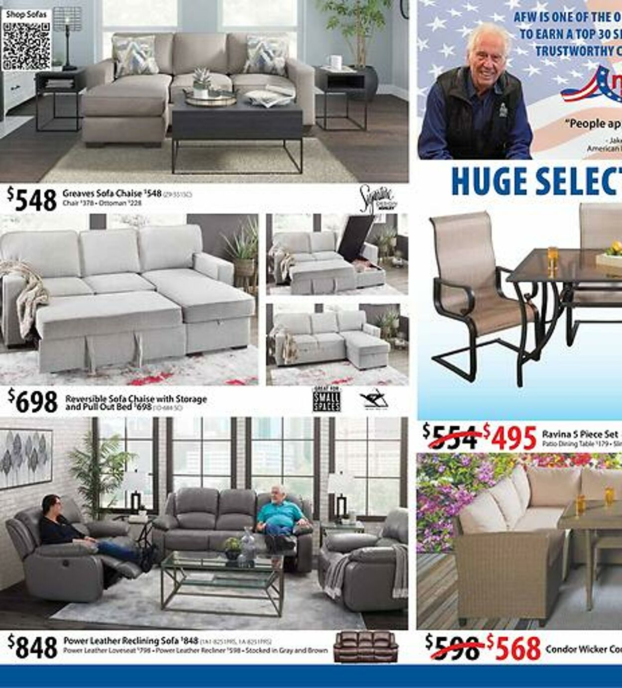 American Furniture Warehouse Ad from 10/19/2023