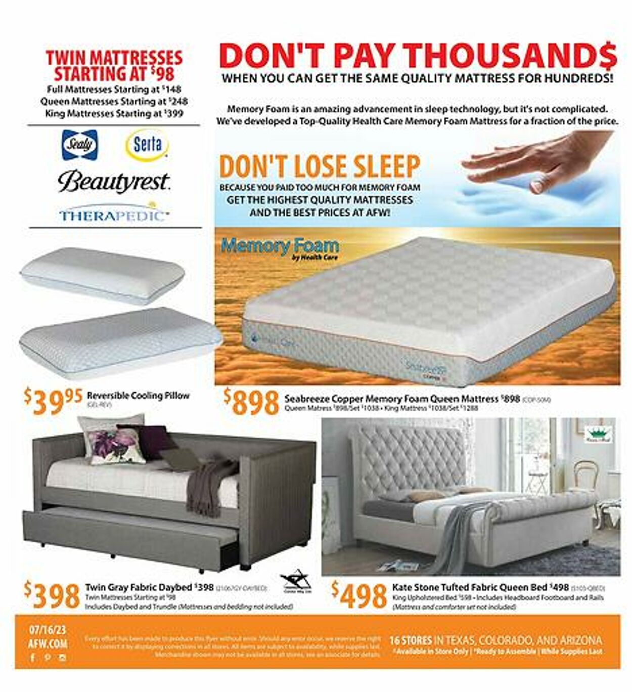 American Furniture Warehouse Ad from 11/02/2023