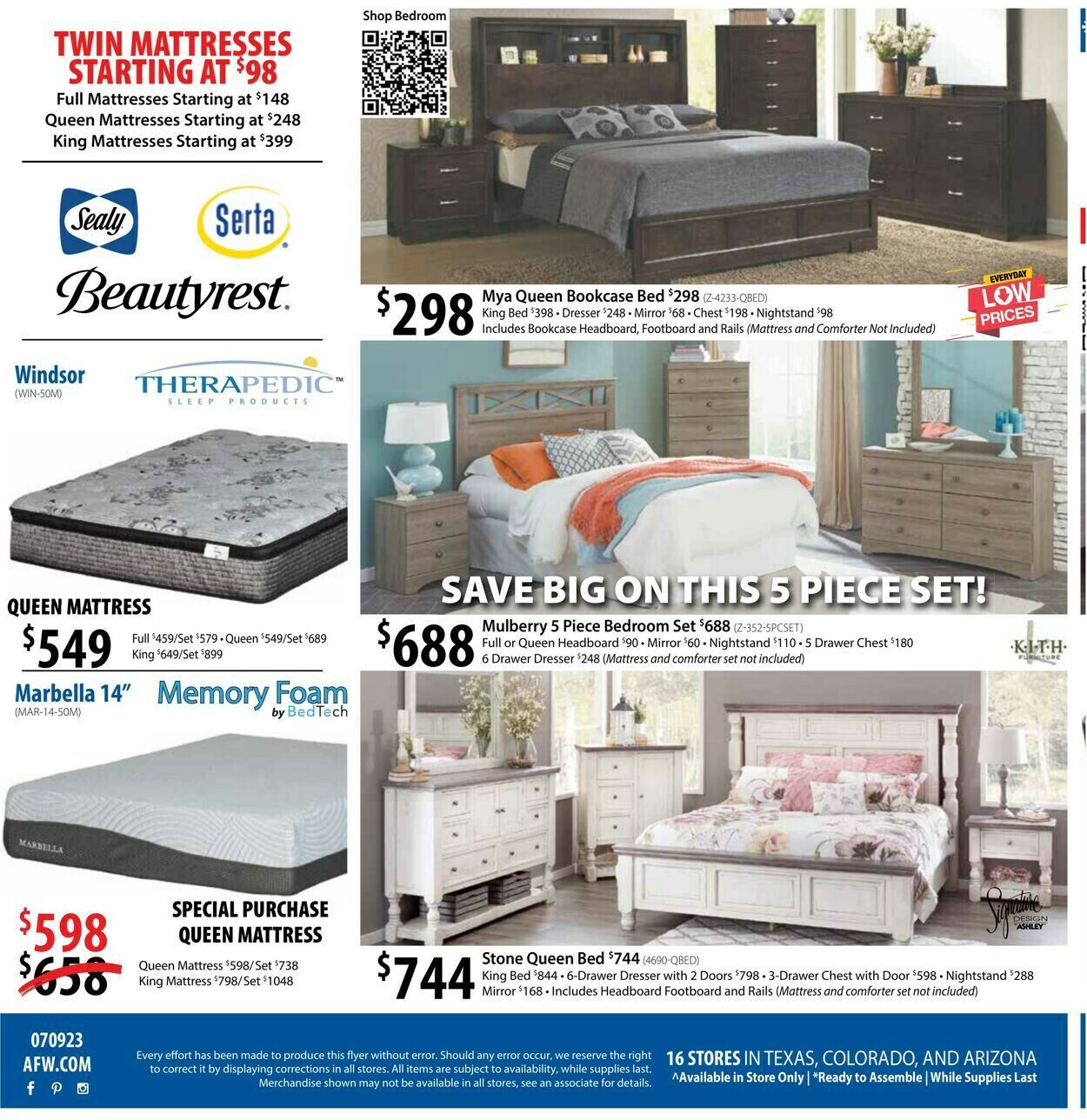 American Furniture Warehouse Ad from 07/20/2023