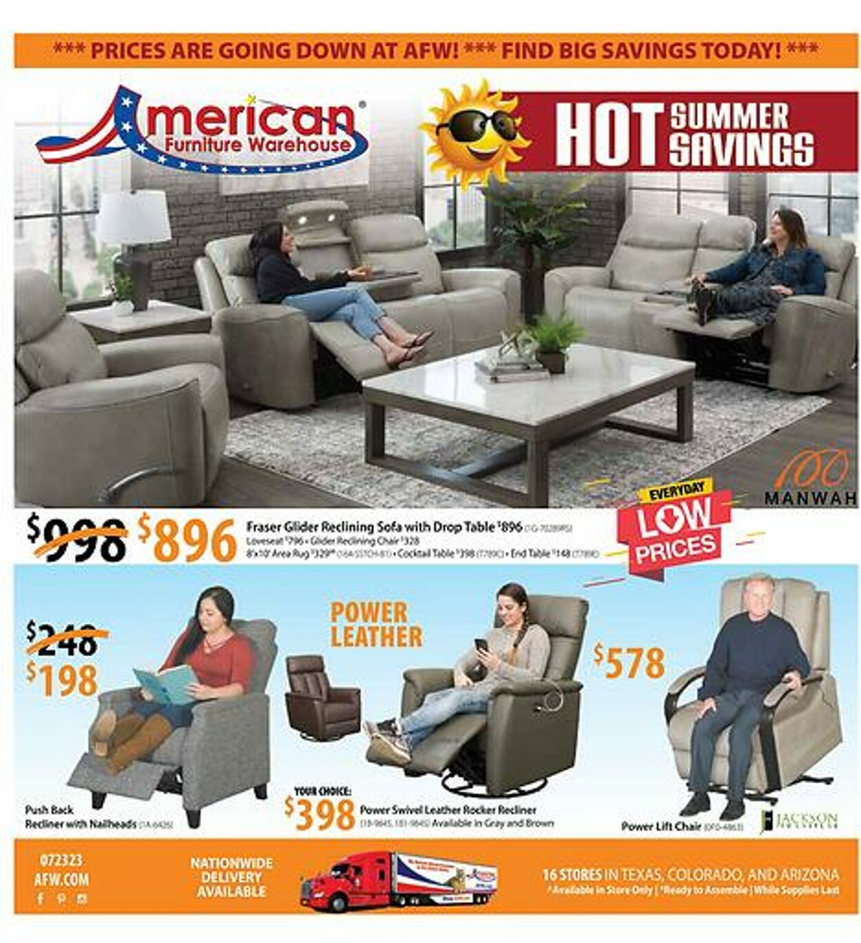 American Furniture Warehouse Ad from 08/08/2023