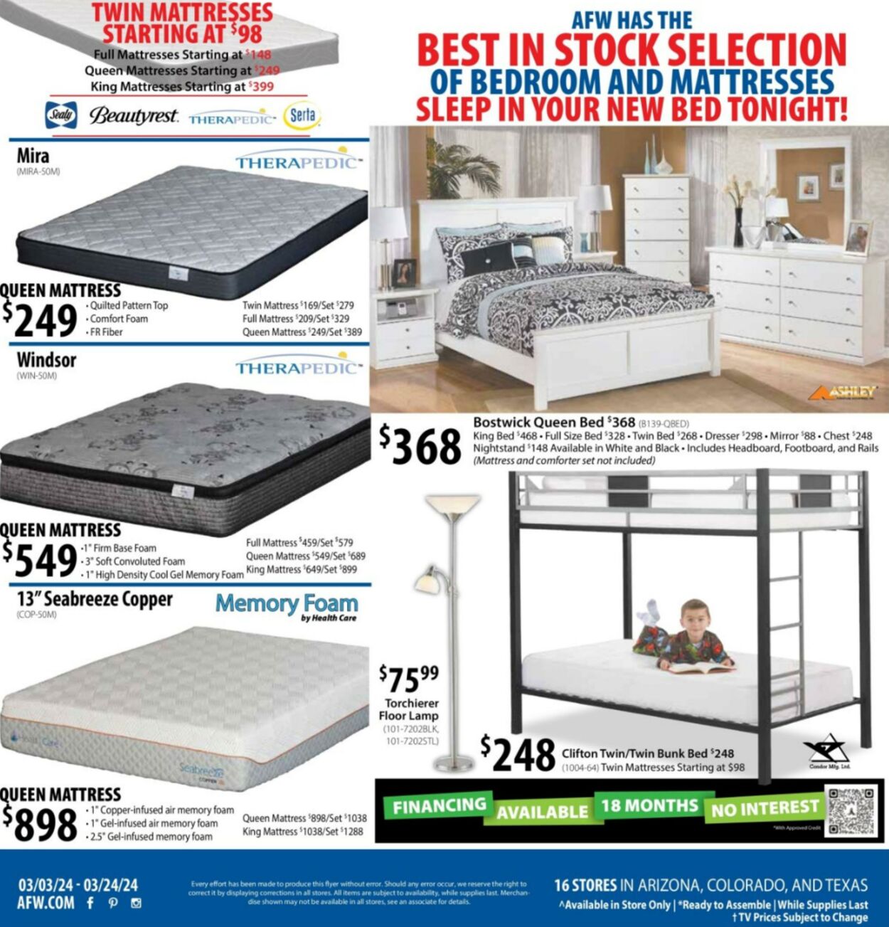 American Furniture Warehouse Ad from 03/03/2024