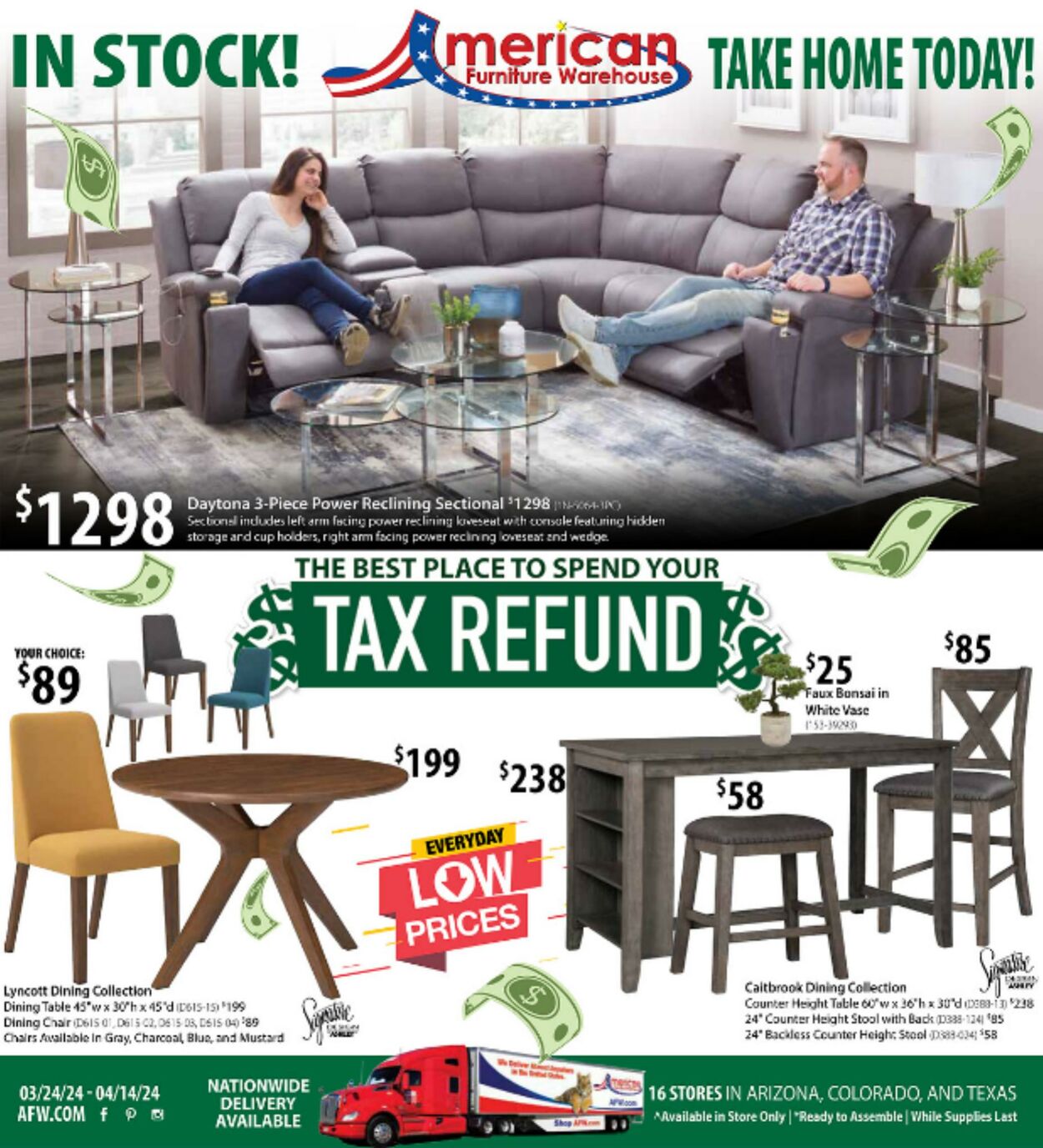 American Furniture Warehouse Ad from 03/24/2024