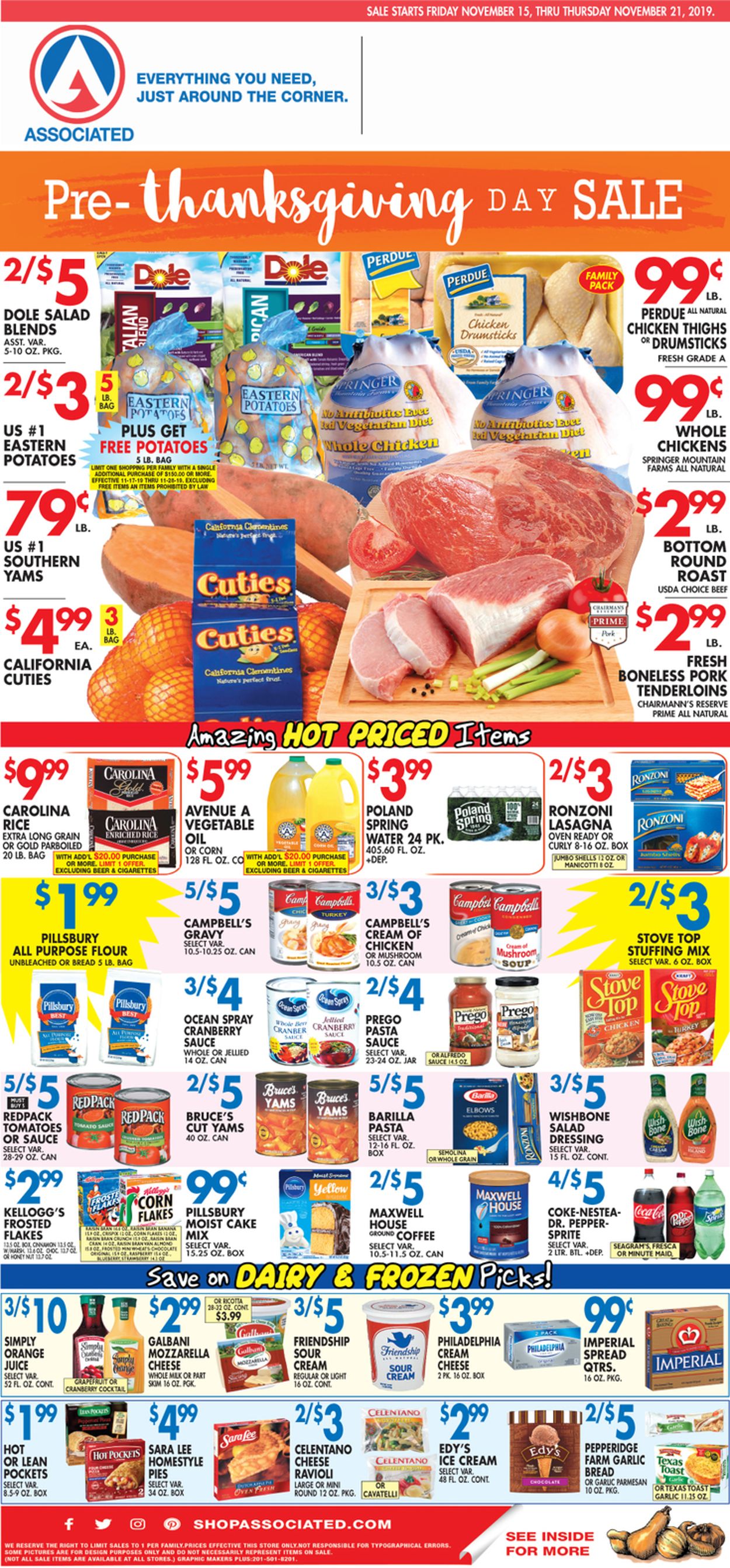 Associated Supermarkets Ad from 11/15/2019