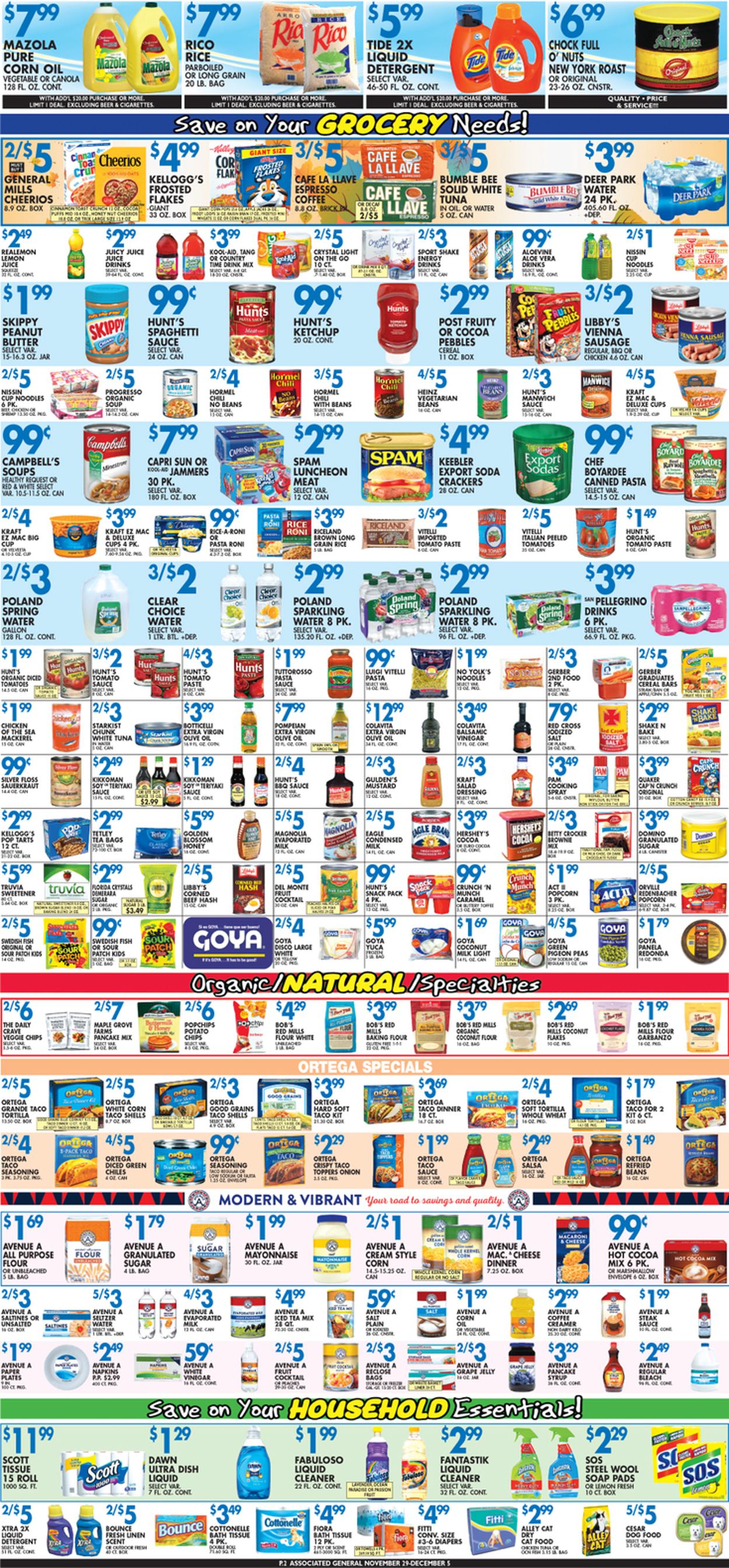 Associated Supermarkets Ad from 11/29/2019