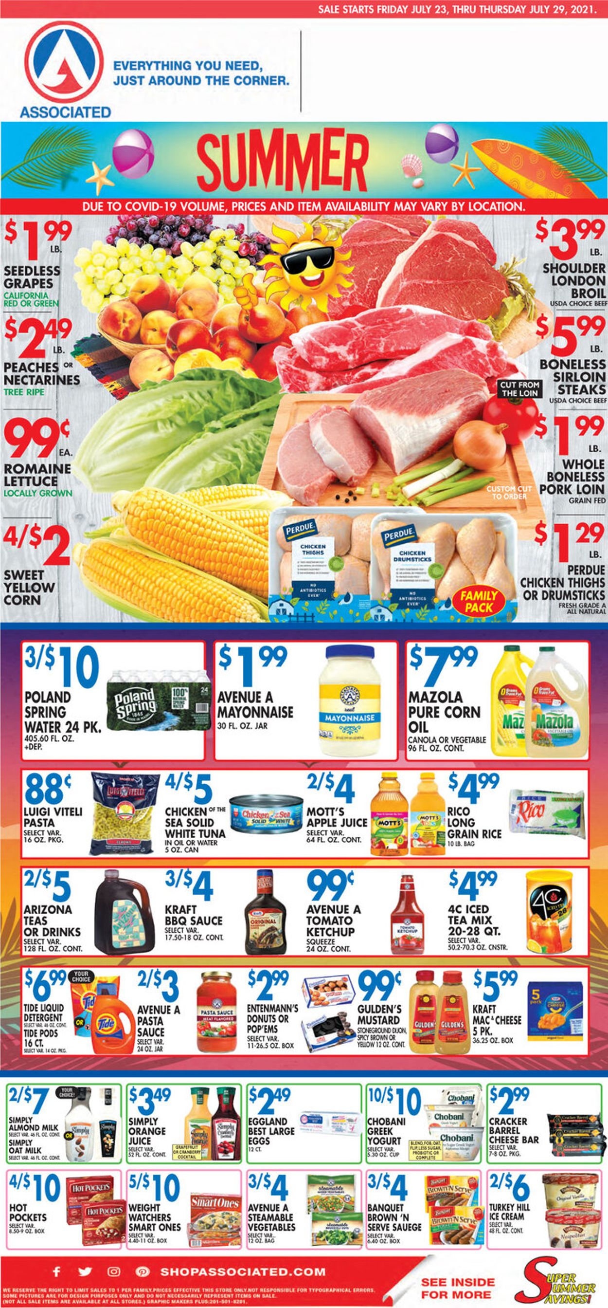 Associated Supermarkets Ad from 07/23/2021