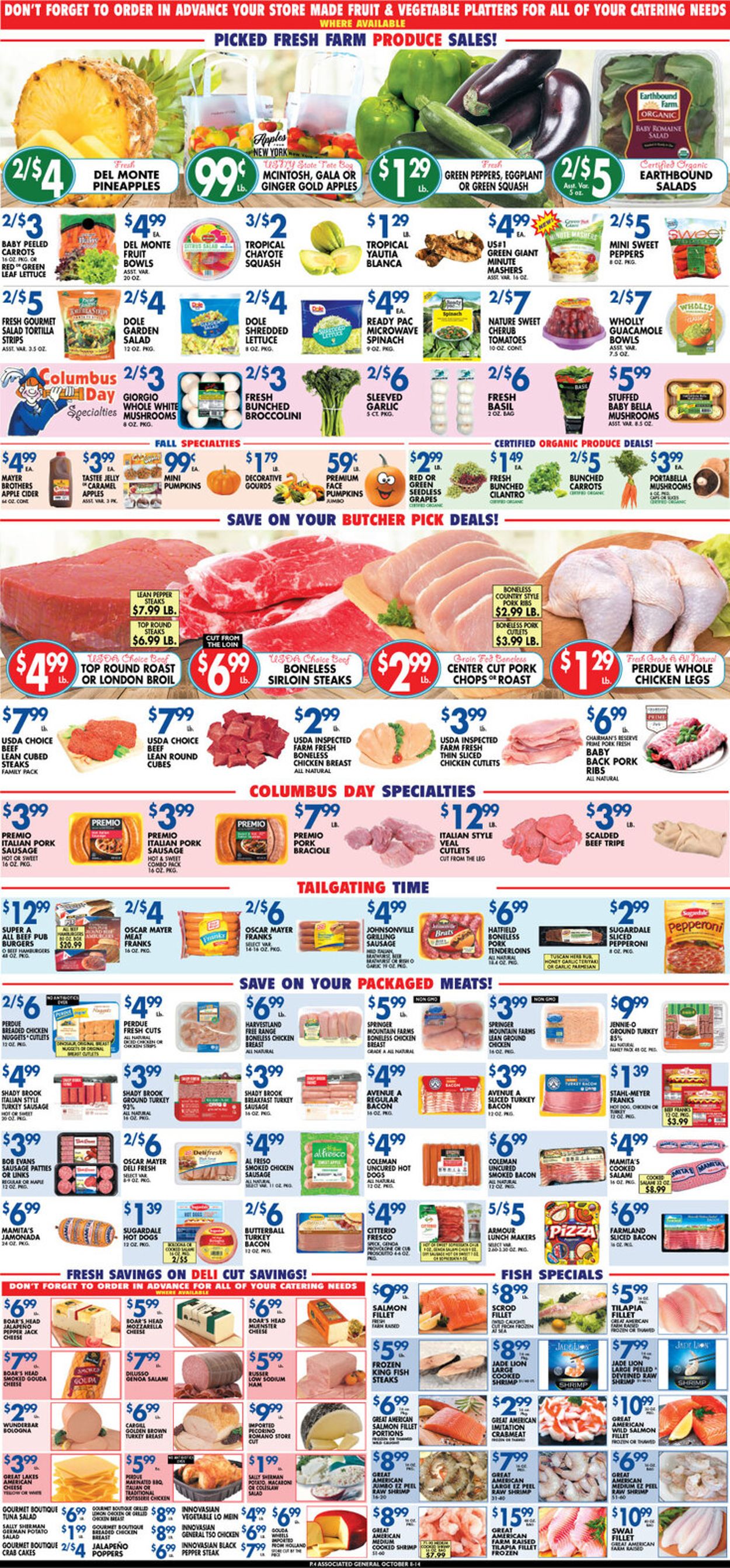 Associated Supermarkets Ad from 10/08/2021