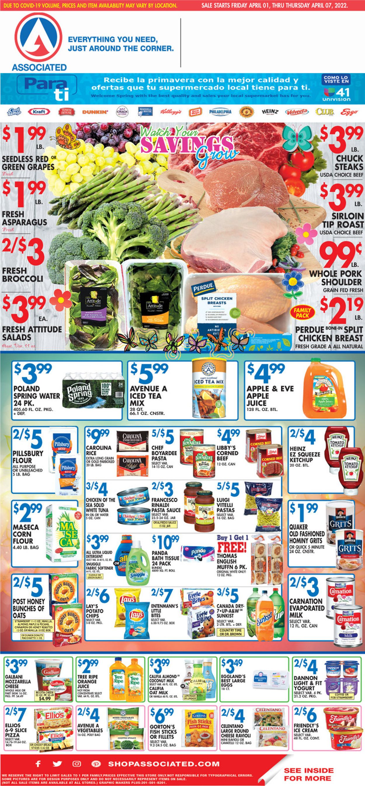 Associated Supermarkets Ad from 04/01/2022