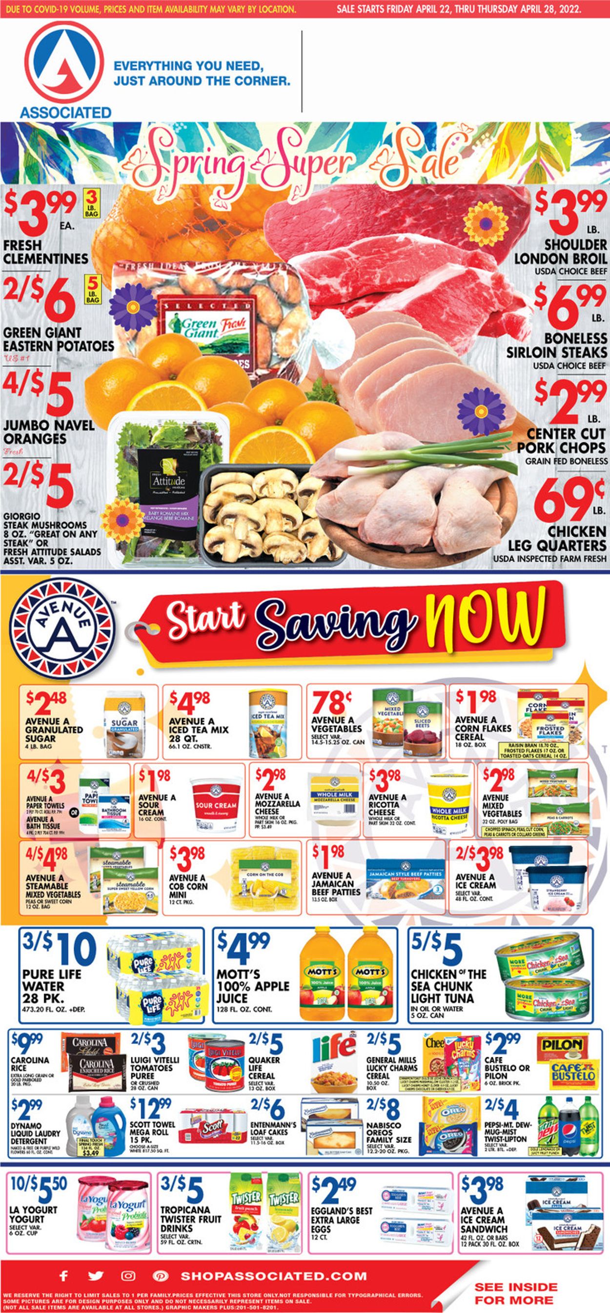 Associated Supermarkets Ad from 04/22/2022