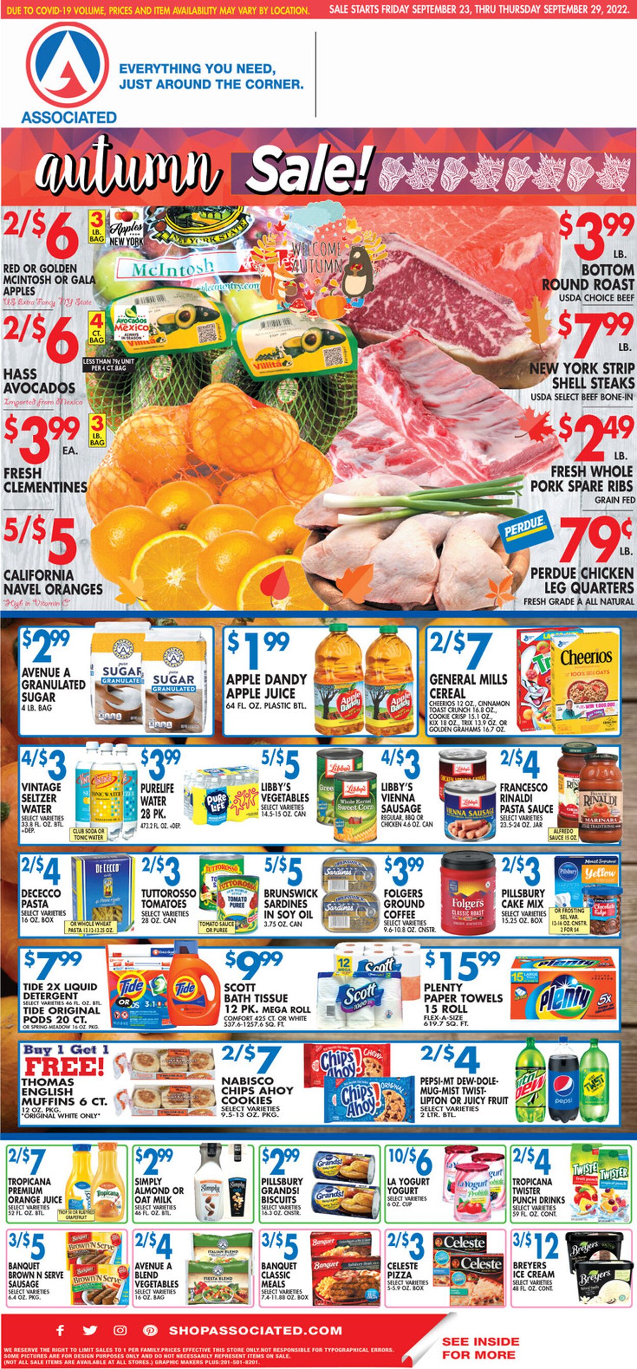 Associated Supermarkets Ad from 09/23/2022