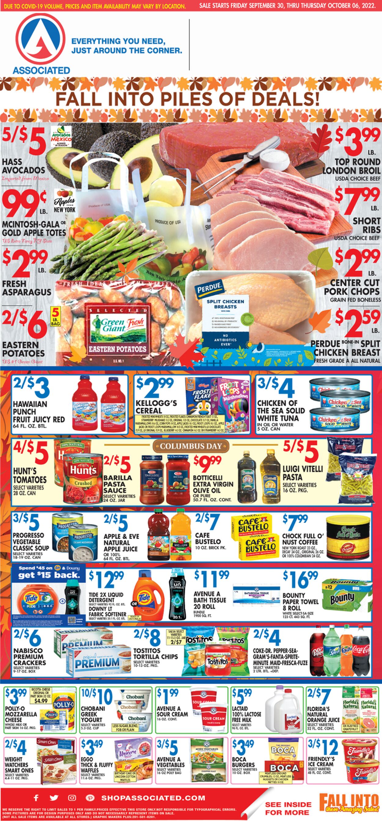 Associated Supermarkets Ad from 09/30/2022
