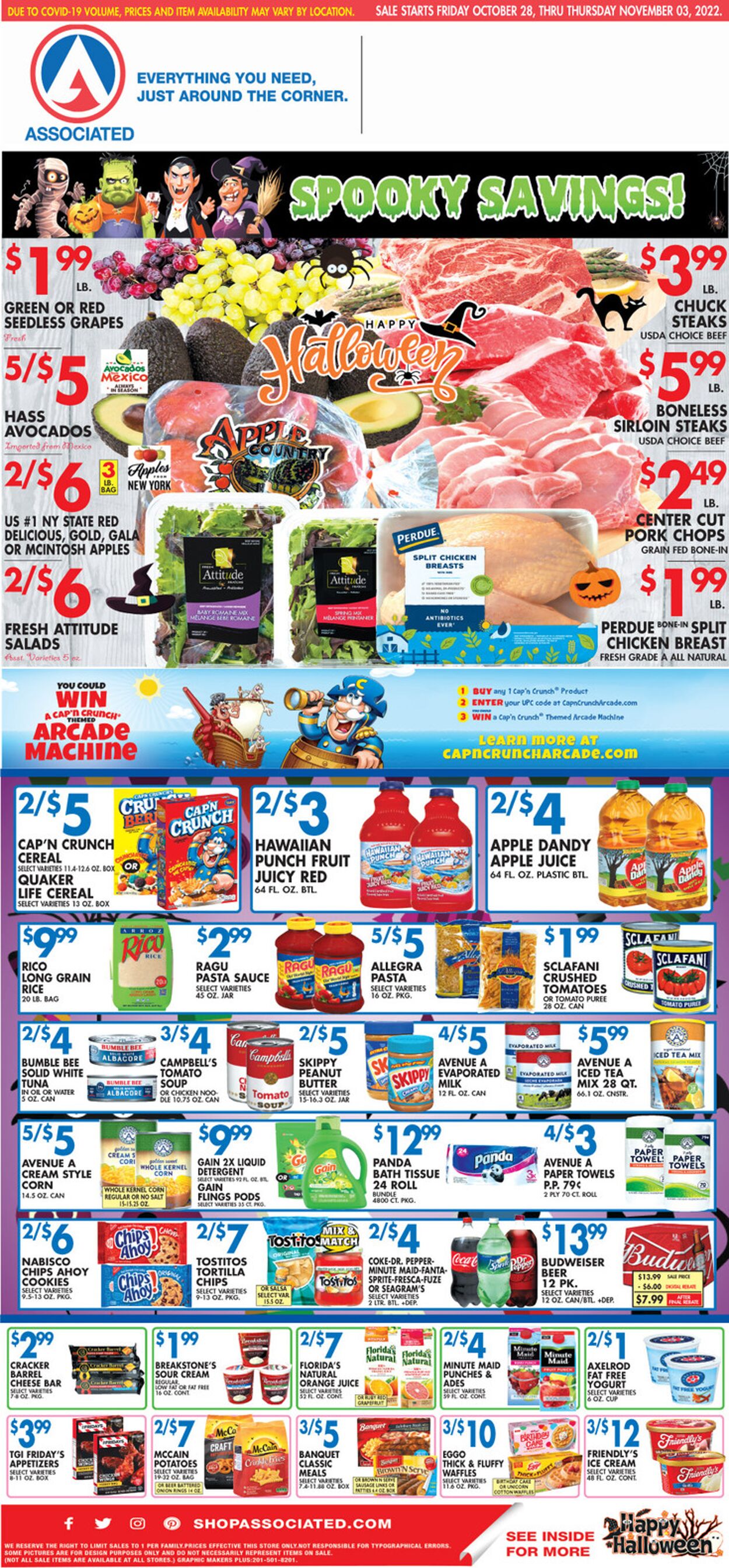 Associated Supermarkets Ad from 10/28/2022
