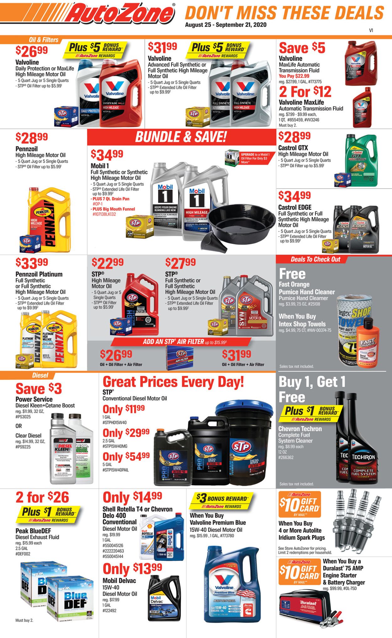 Autozone Ad from 08/25/2020