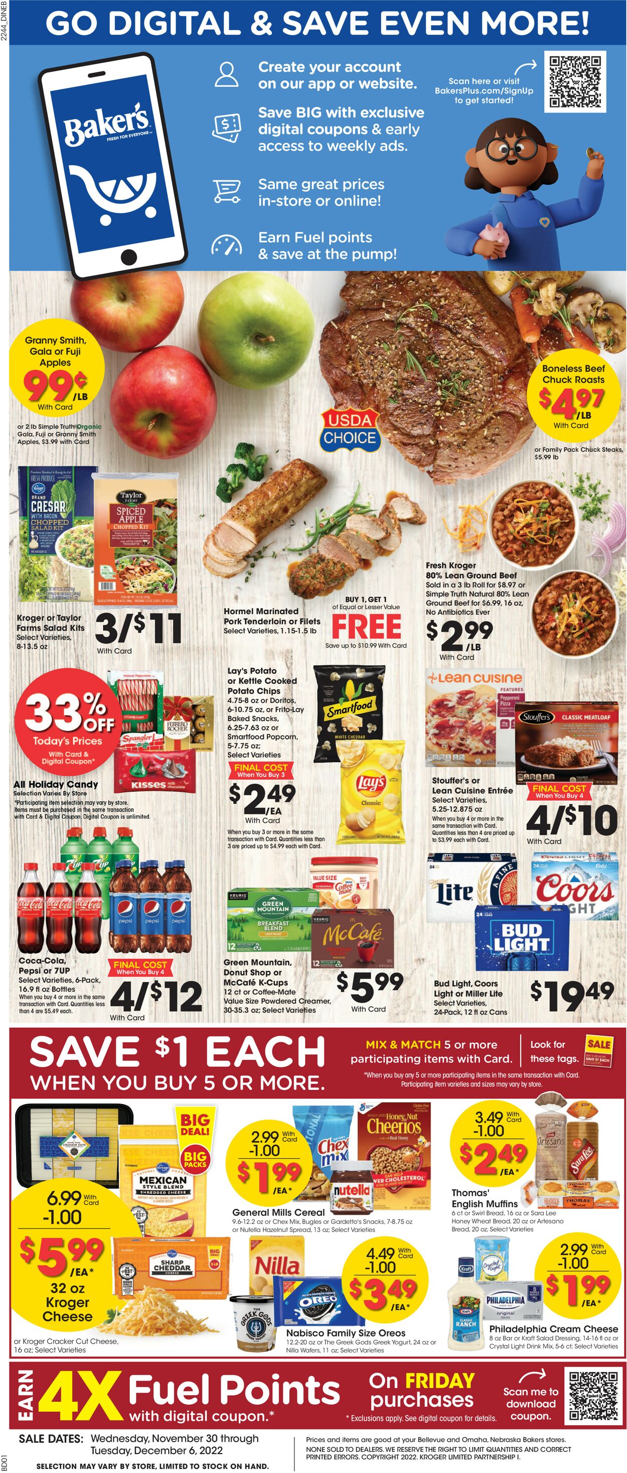Baker's Ad from 11/30/2022