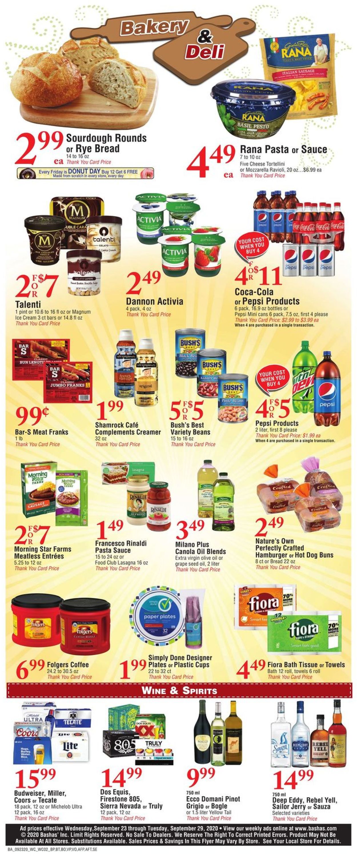 Bashas Ad from 09/23/2020
