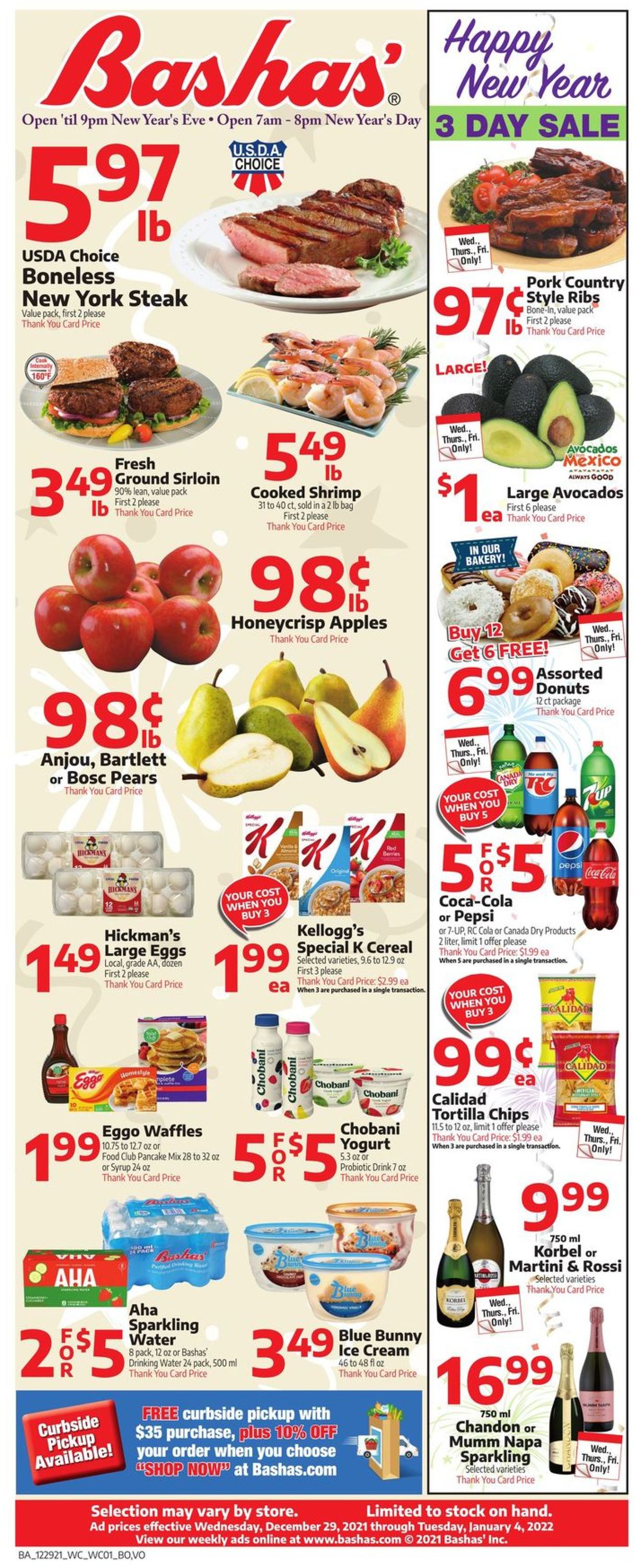 Bashas Ad from 12/29/2021