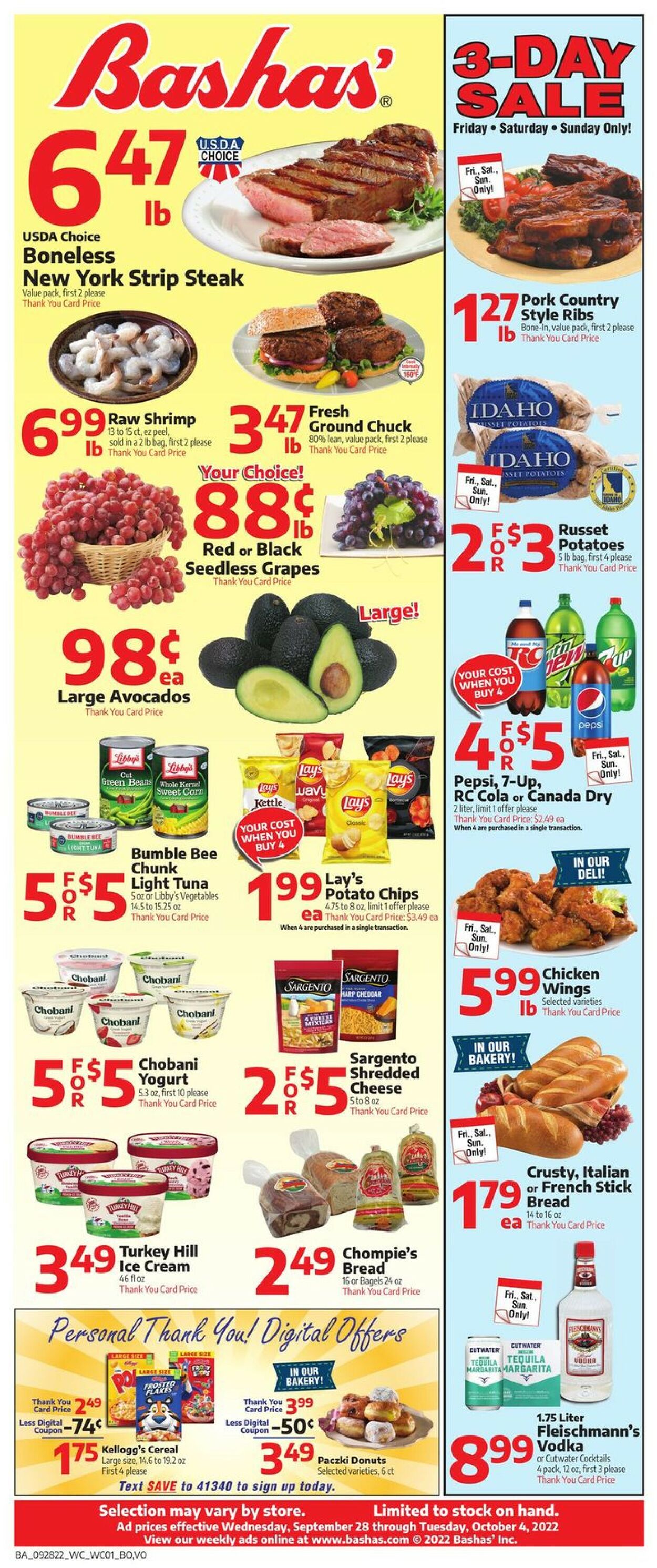Bashas Ad from 09/28/2022