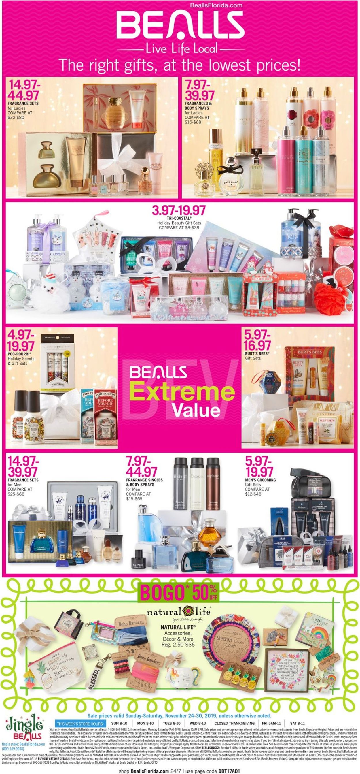 Bealls Florida Ad from 11/24/2019
