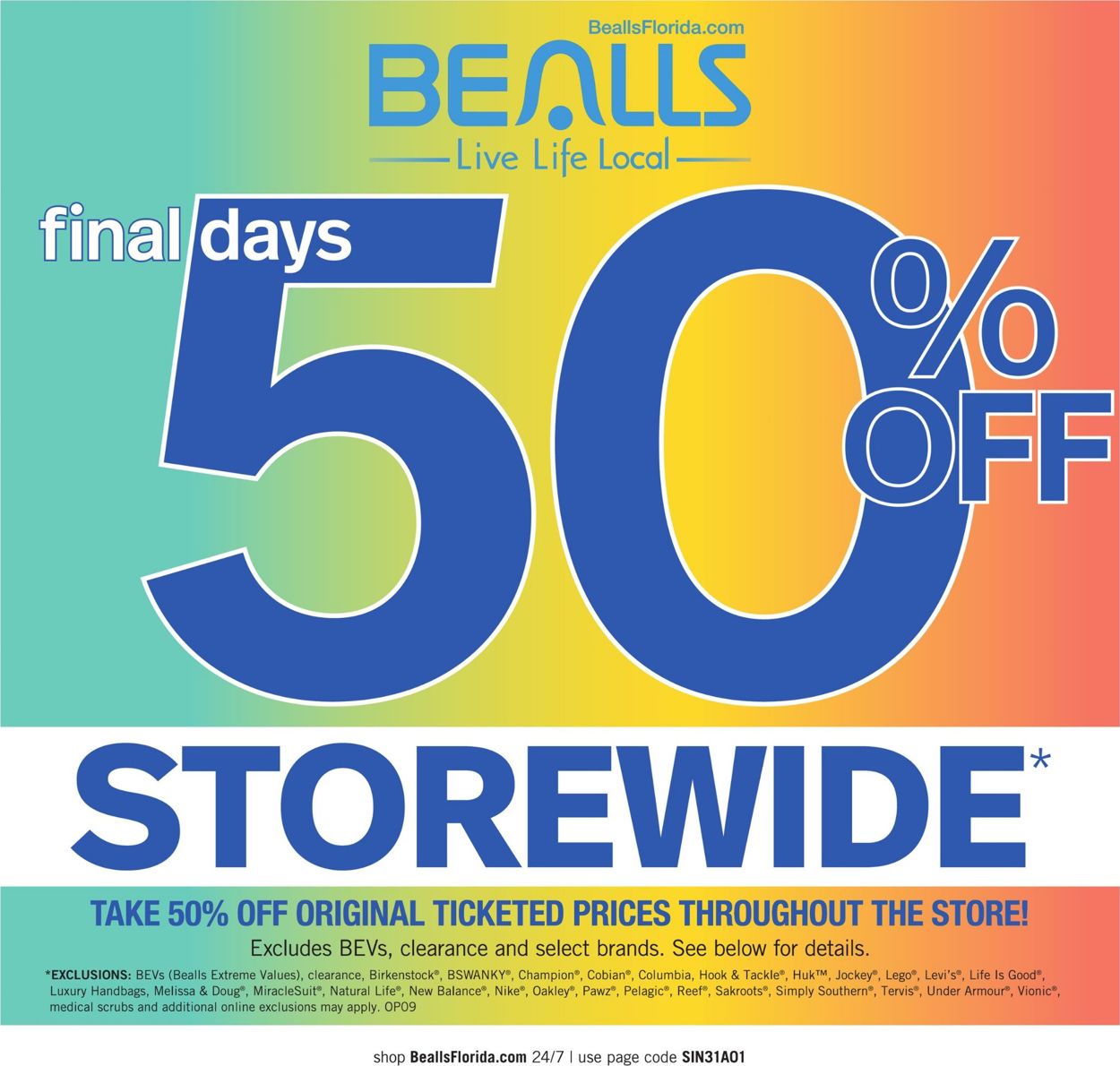 Bealls Florida Ad from 02/23/2020