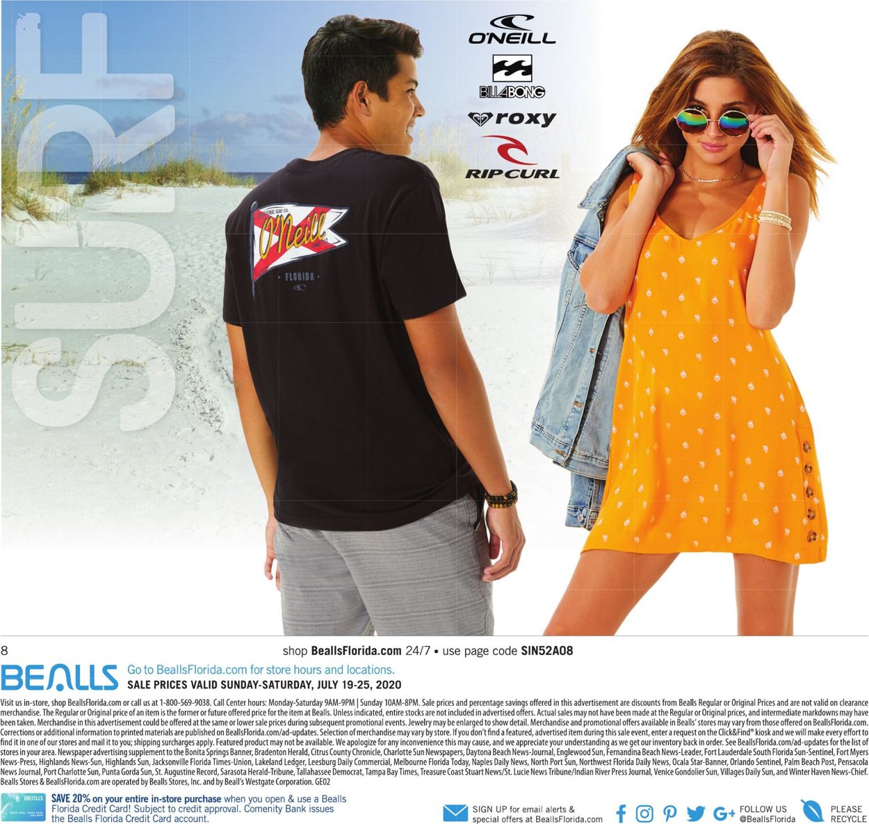 Bealls Florida Ad from 07/19/2020