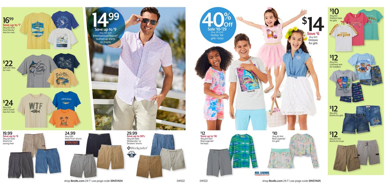 Bealls Florida Ad from 04/13/2022