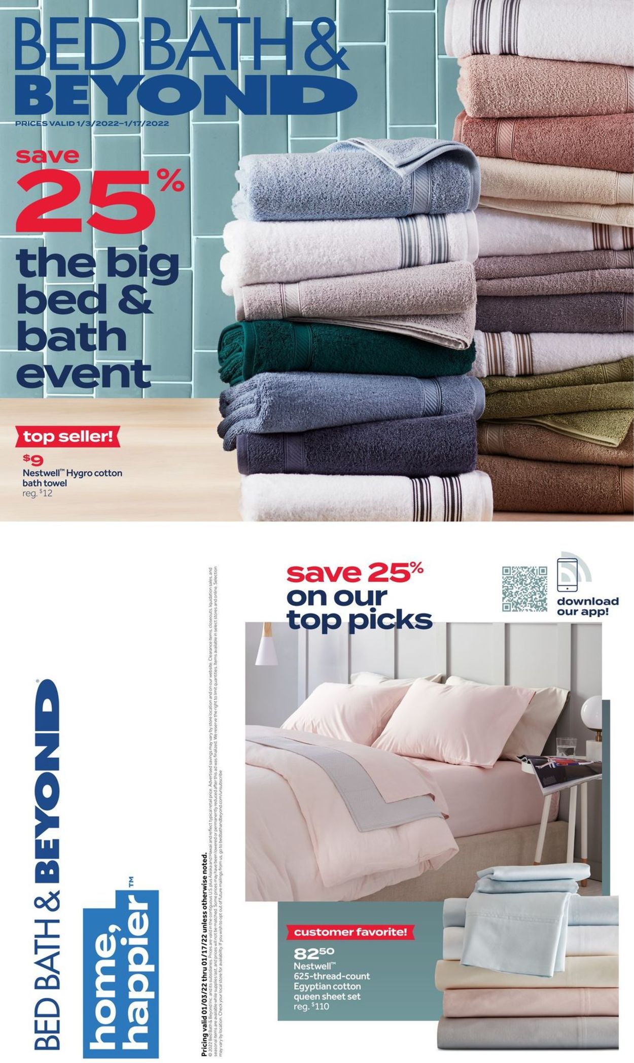 Bed Bath and Beyond Ad from 01/03/2022