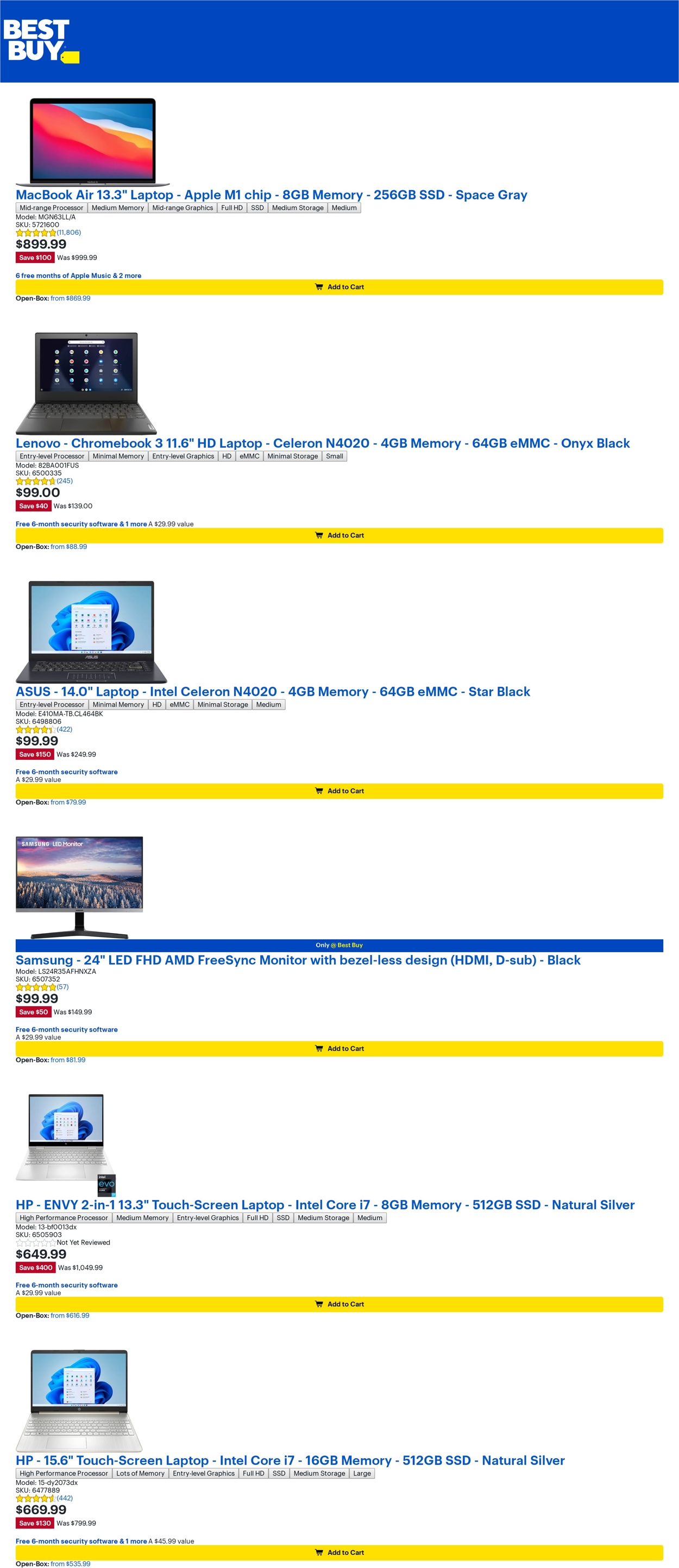 Best Buy Ad from 08/19/2022