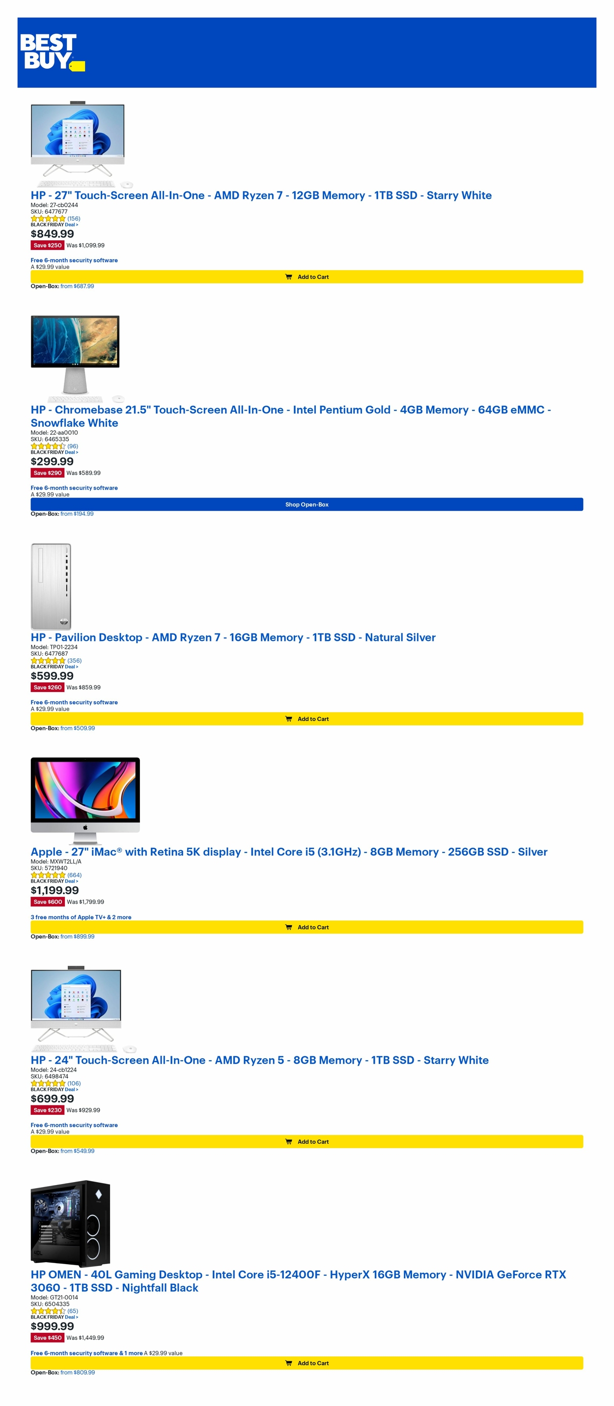 Best Buy Ad from 11/25/2022
