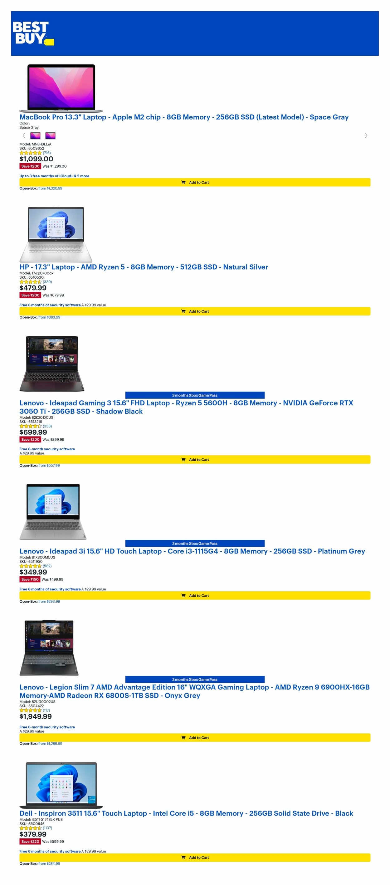 Best Buy Ad from 02/03/2023