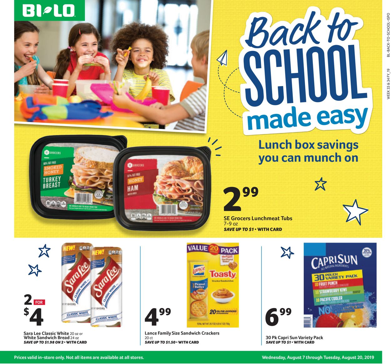 BI-LO Ad from 08/07/2019