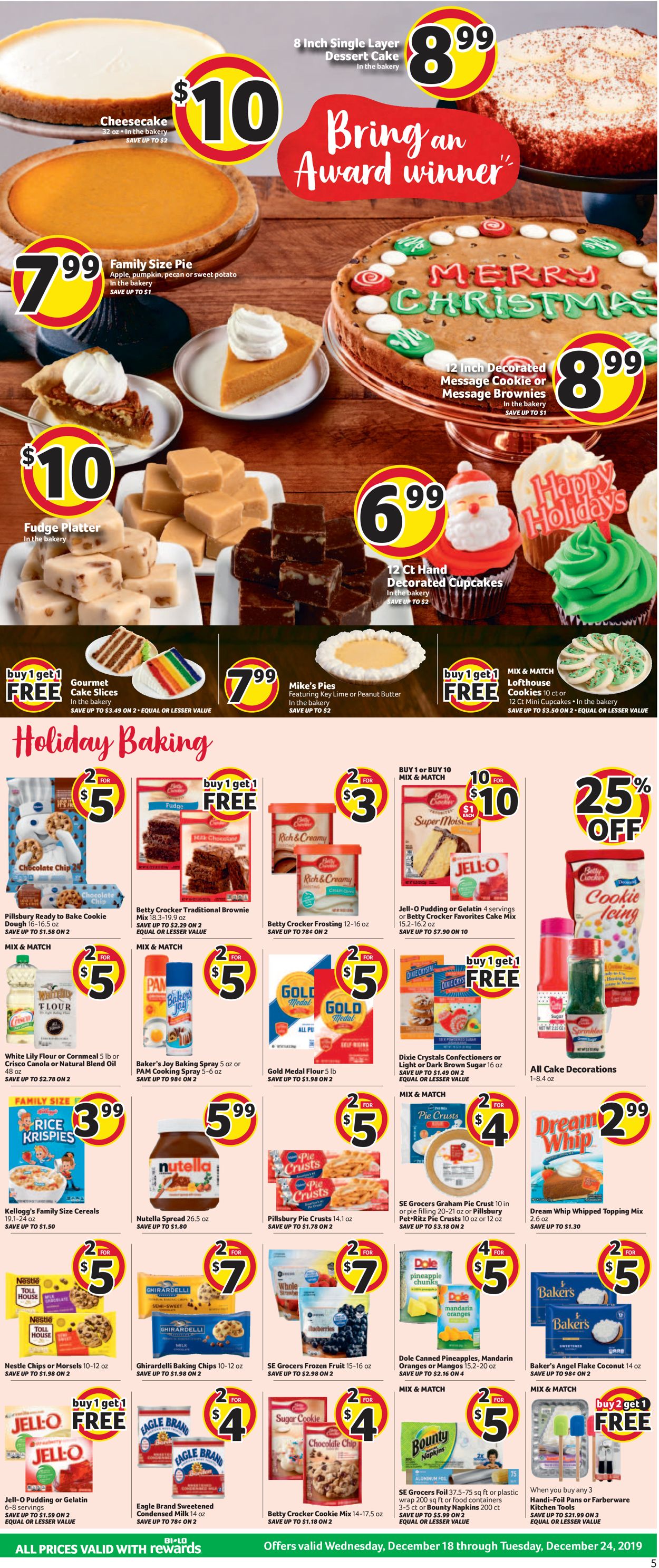 BI-LO Ad from 12/18/2019