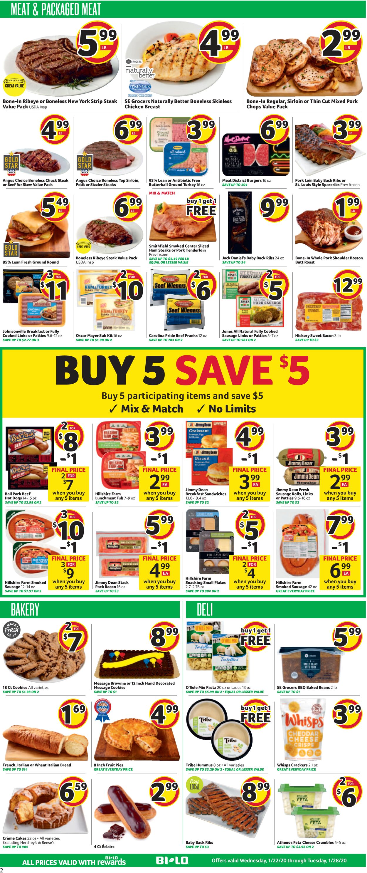 BI-LO Ad from 01/22/2020