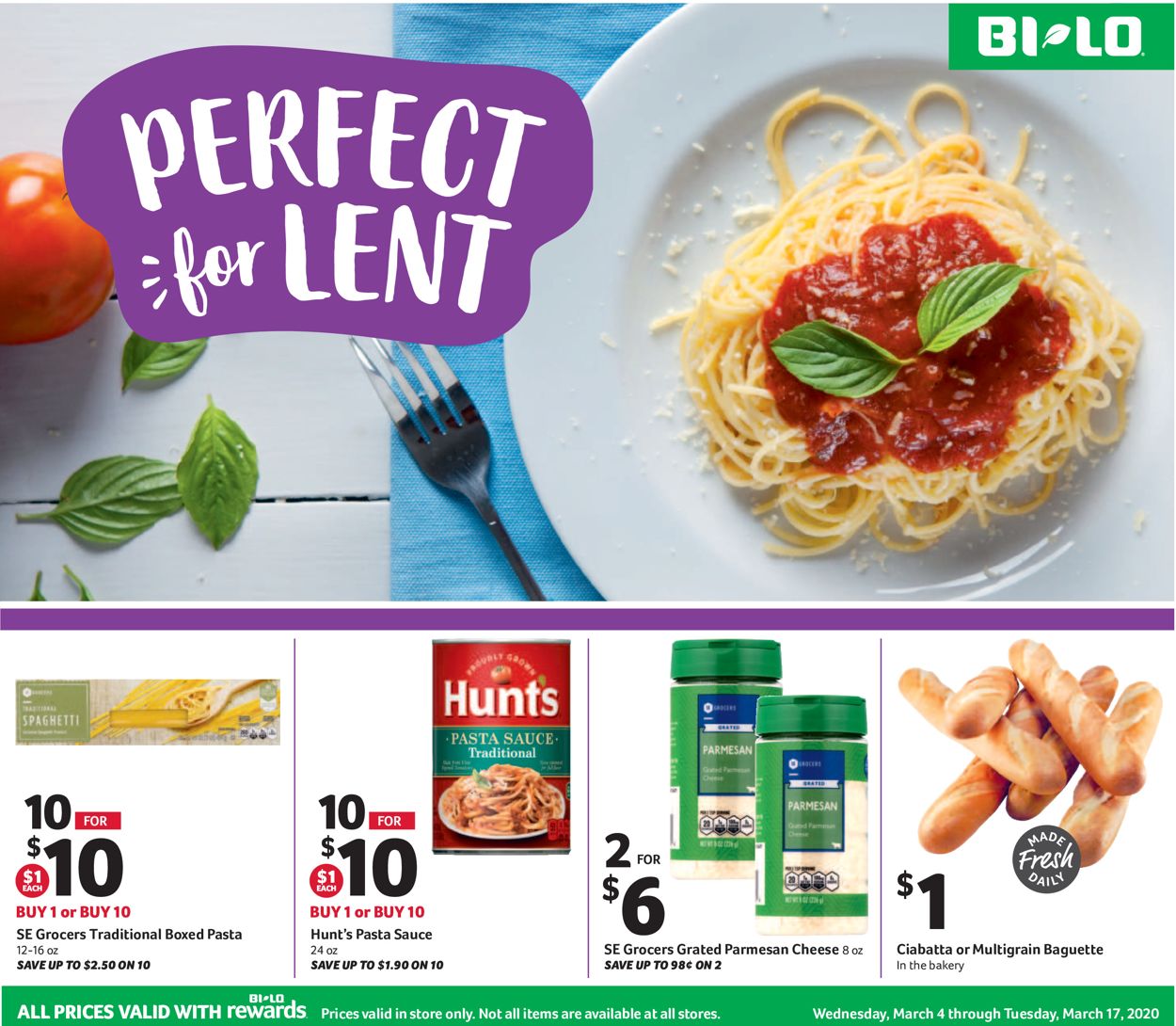 BI-LO Ad from 03/04/2020