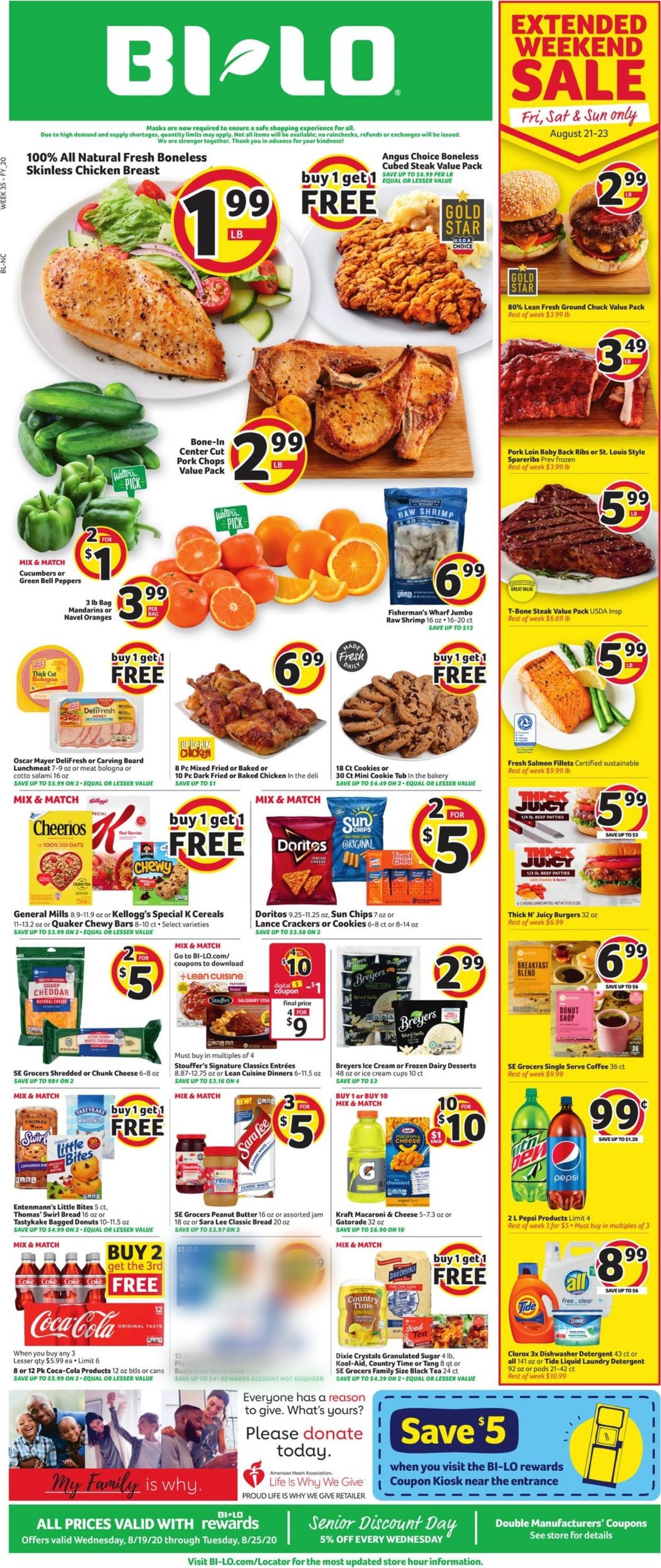 BI-LO Ad from 08/19/2020