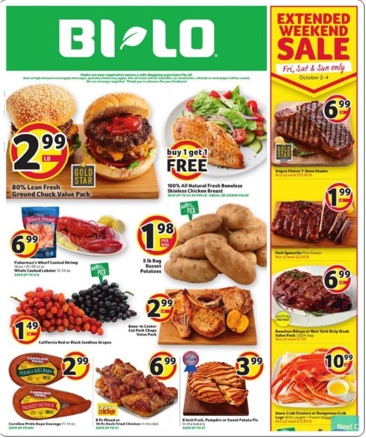 BI-LO Ad from 09/30/2020