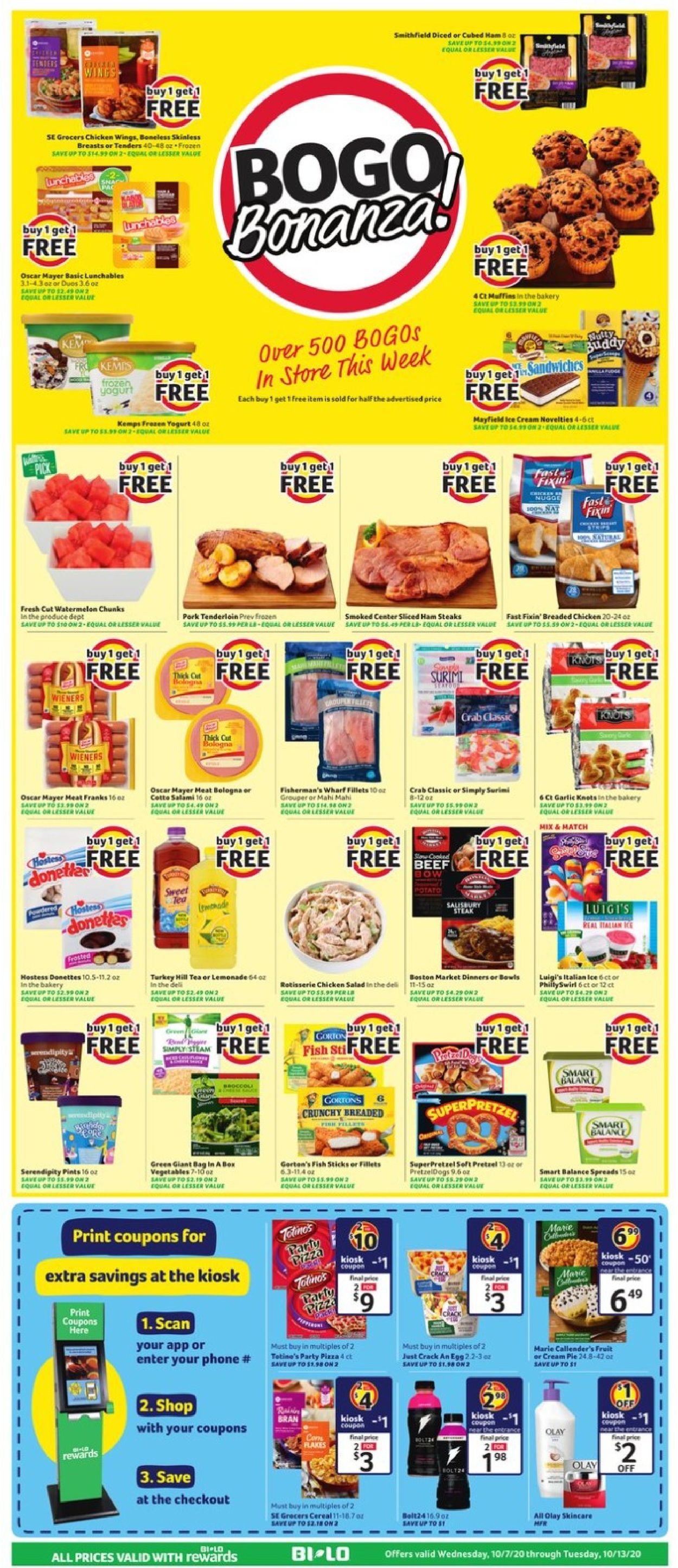 BI-LO Ad from 10/07/2020