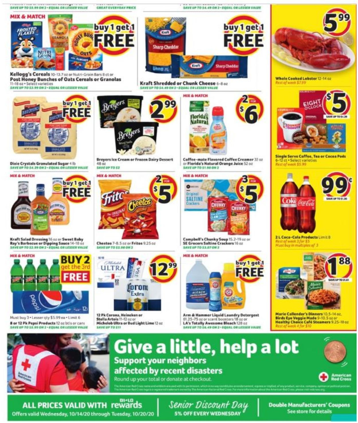 BI-LO Ad from 10/14/2020
