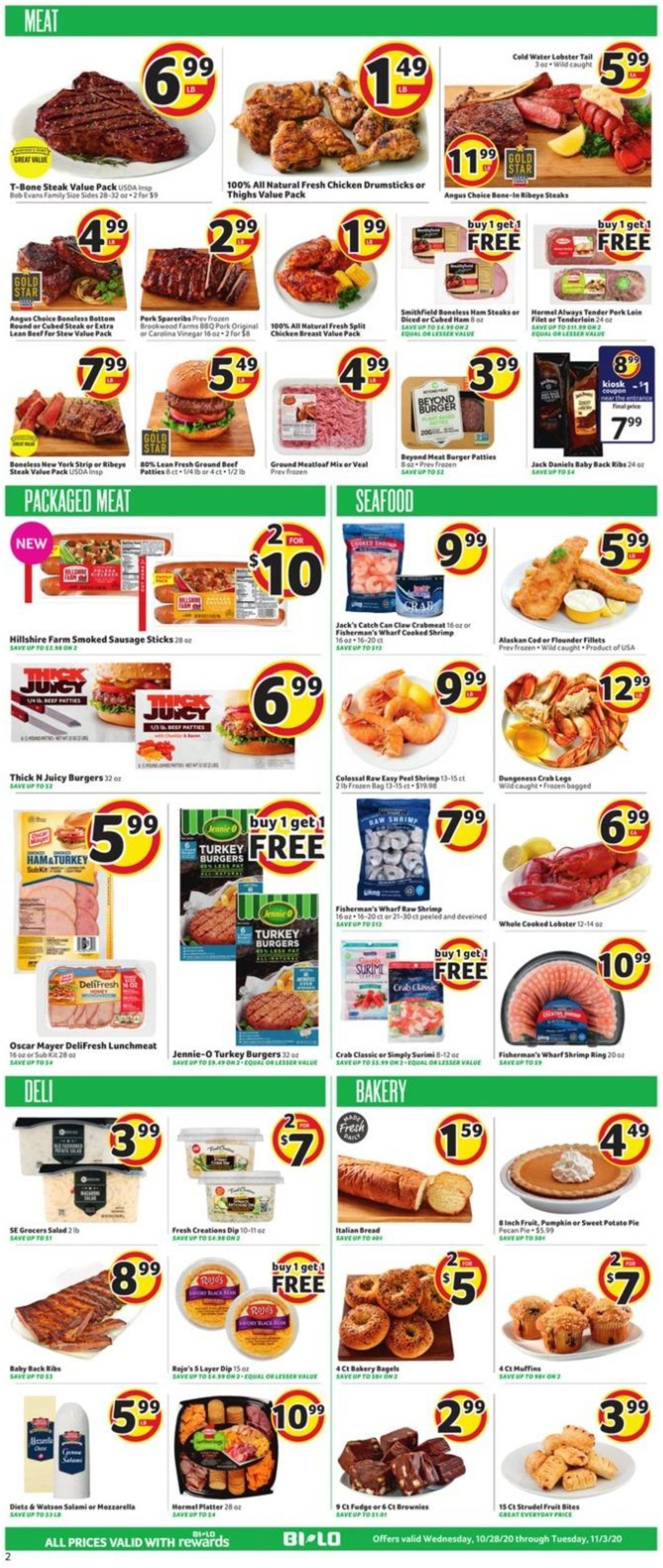 BI-LO Ad from 10/28/2020