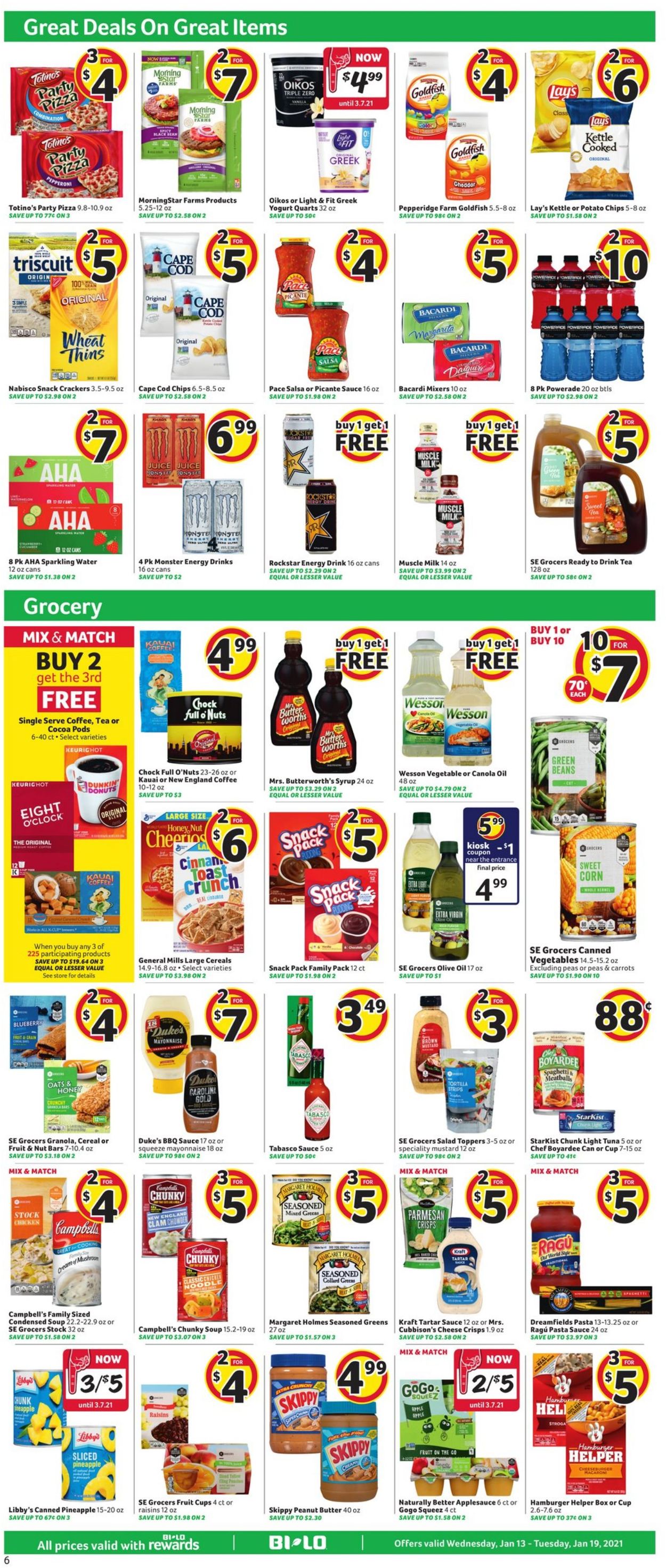 BI-LO Ad from 01/13/2021