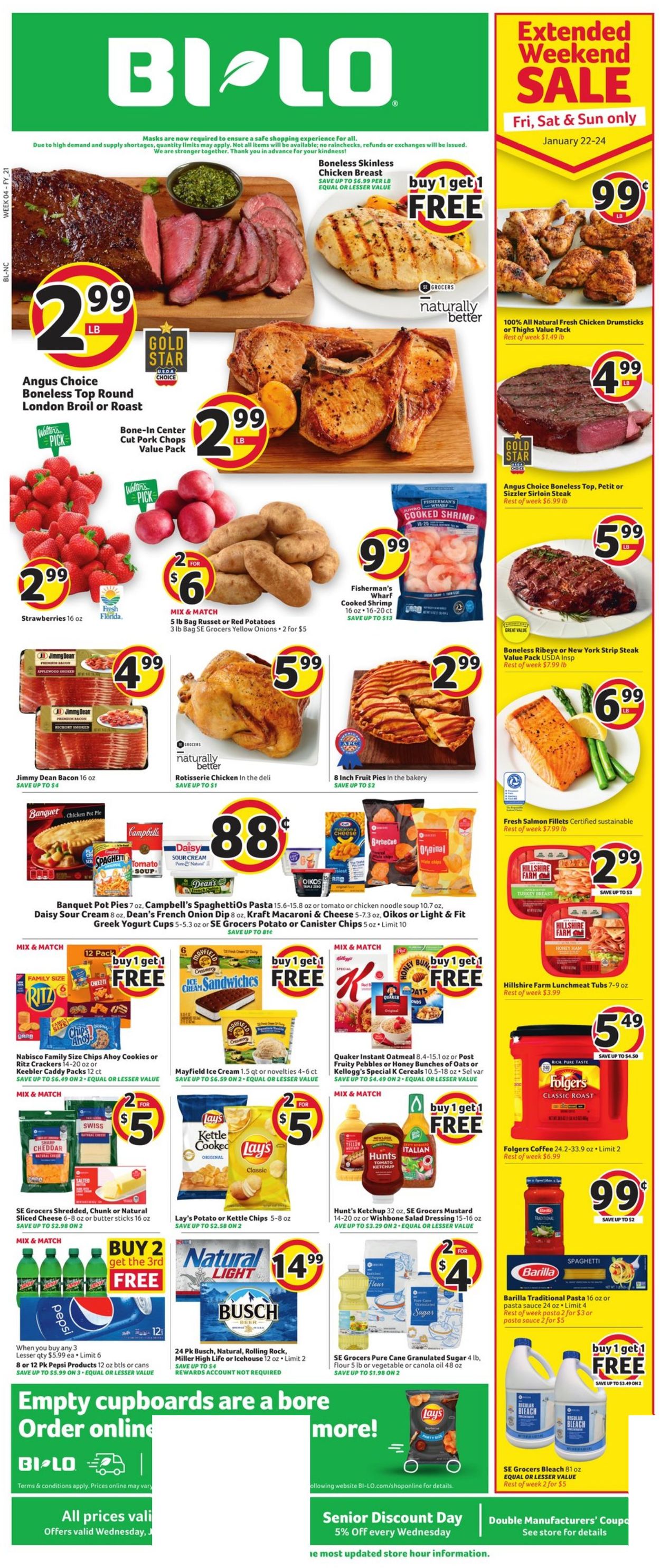 BI-LO Ad from 01/20/2021