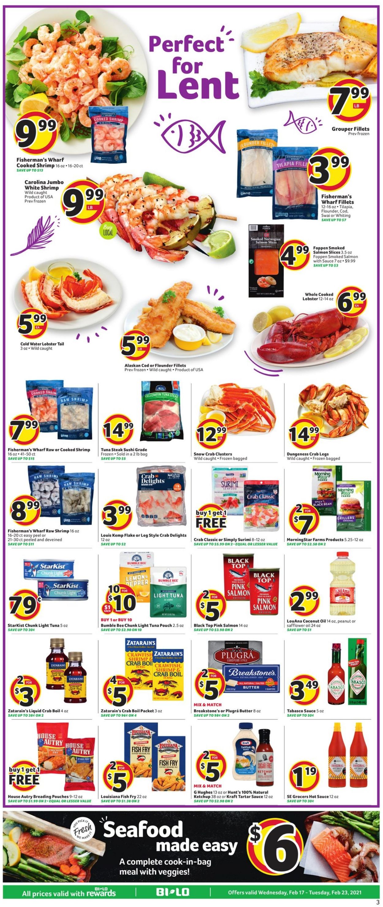 BI-LO Ad from 02/17/2021