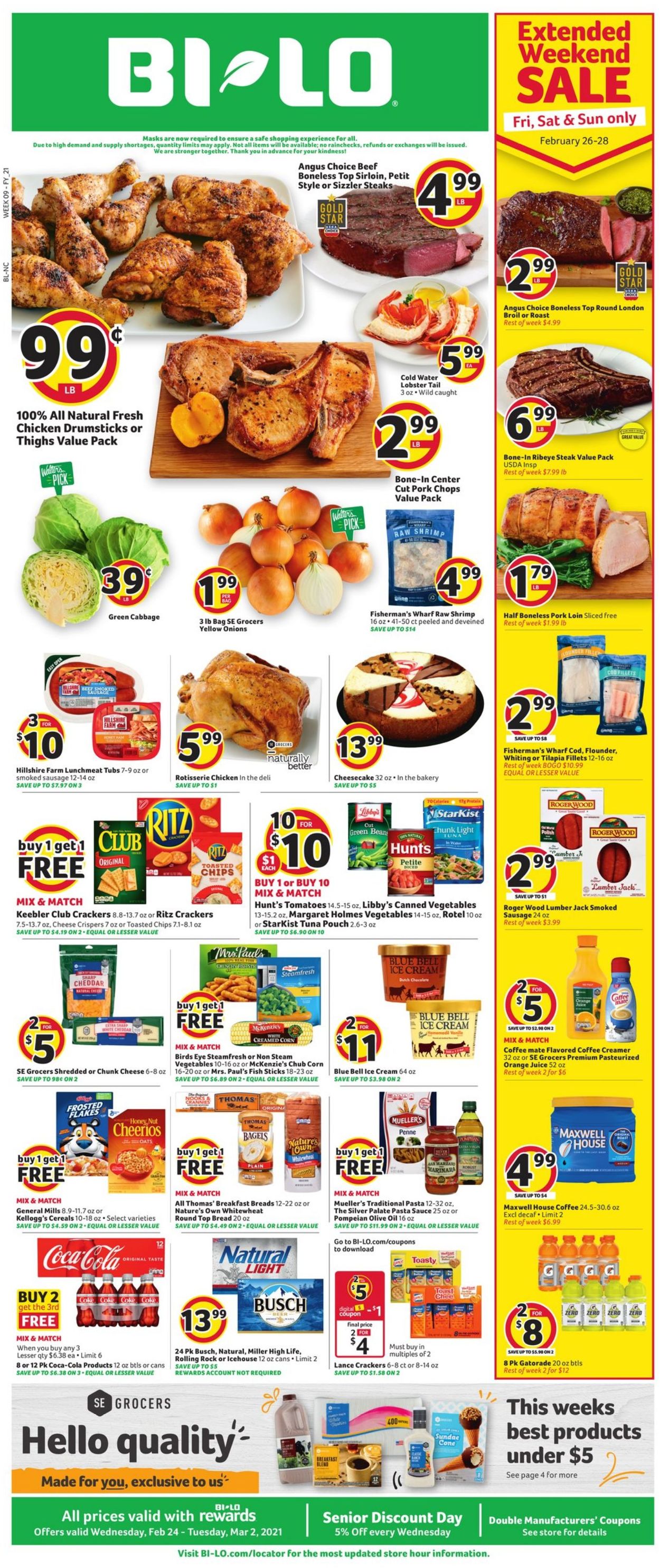 BI-LO Ad from 02/24/2021