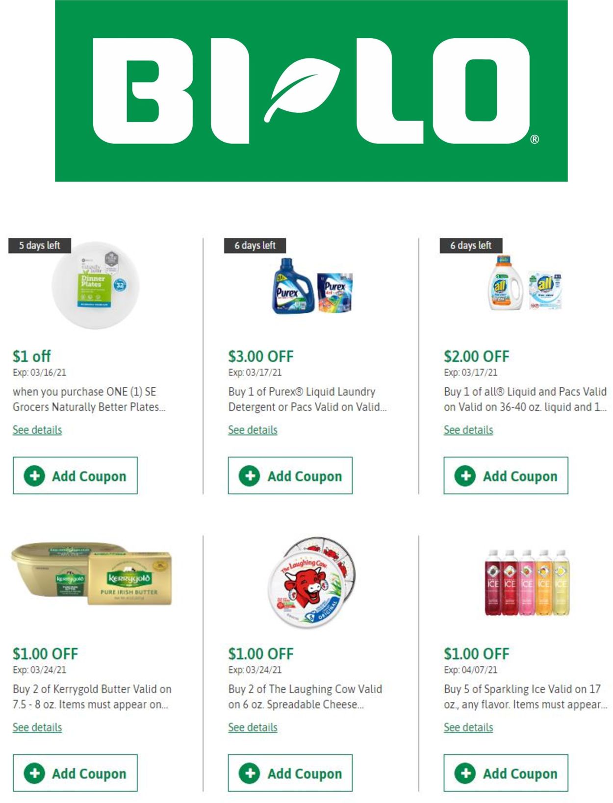 BI-LO Ad from 03/12/2021