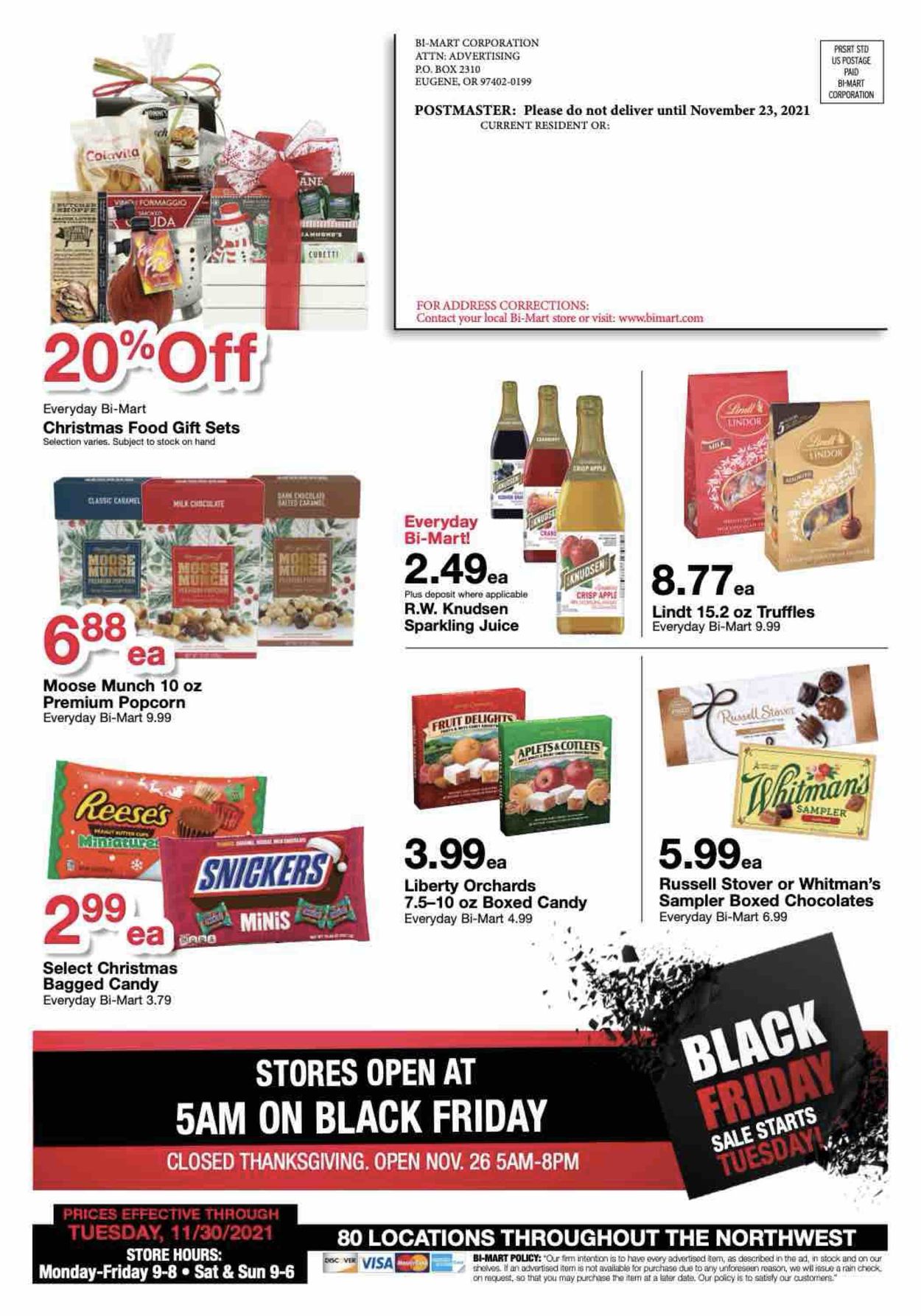 Bi-Mart Ad from 11/23/2021