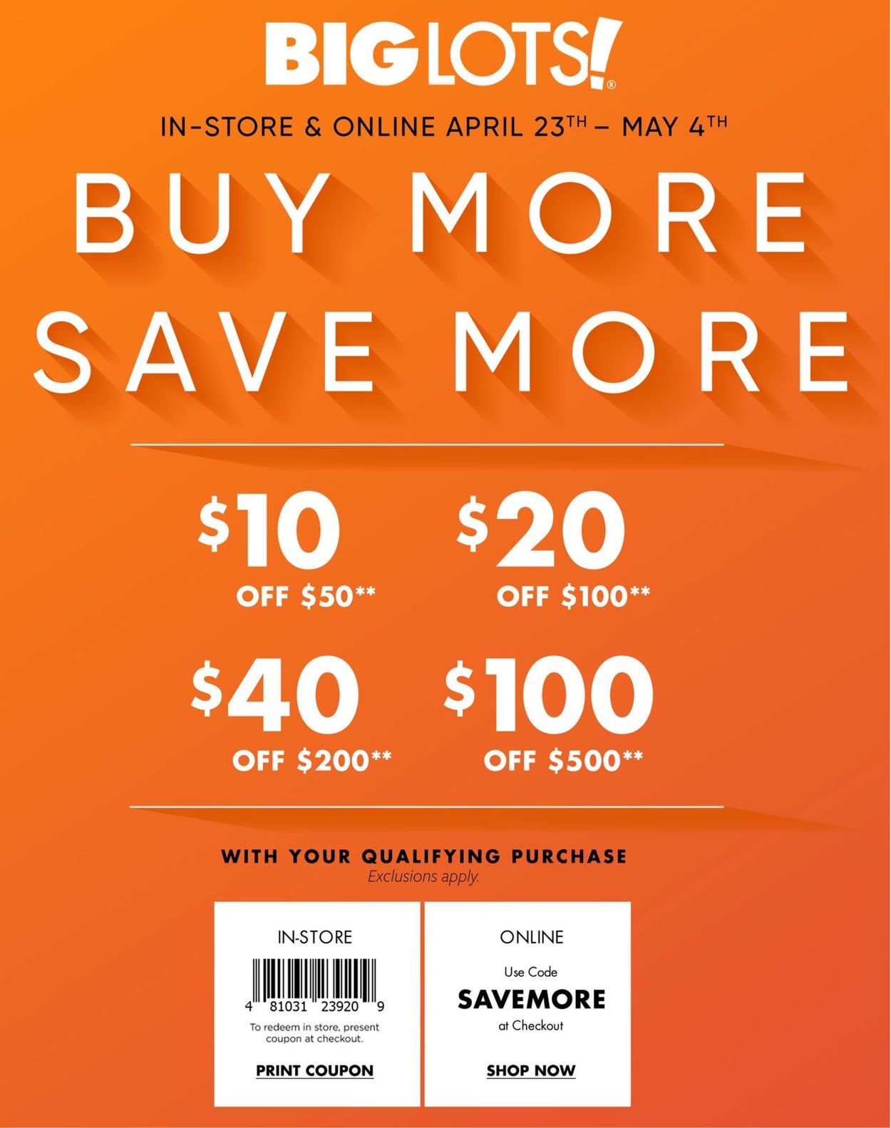Big Lots Ad from 04/23/2019
