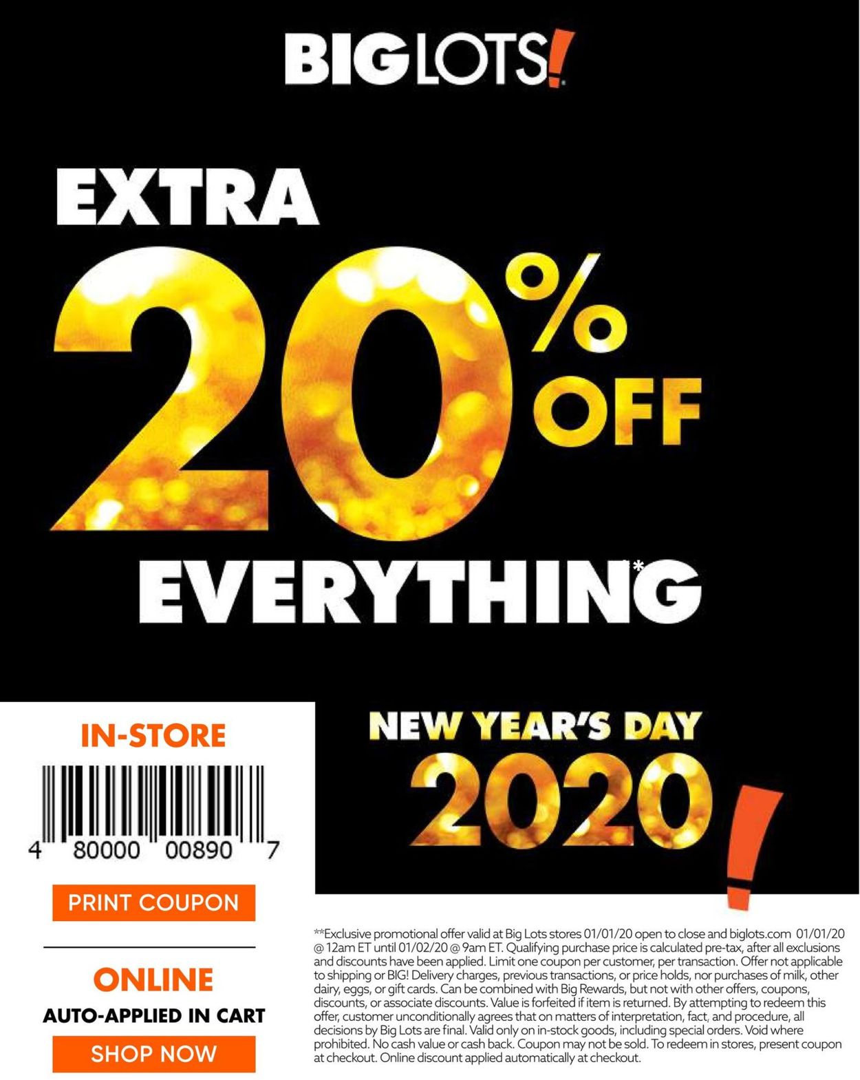 Big Lots Ad from 01/01/2020