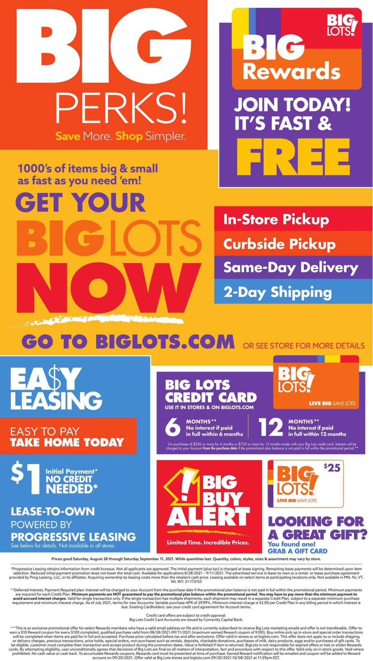 Big Lots Ad from 08/28/2021