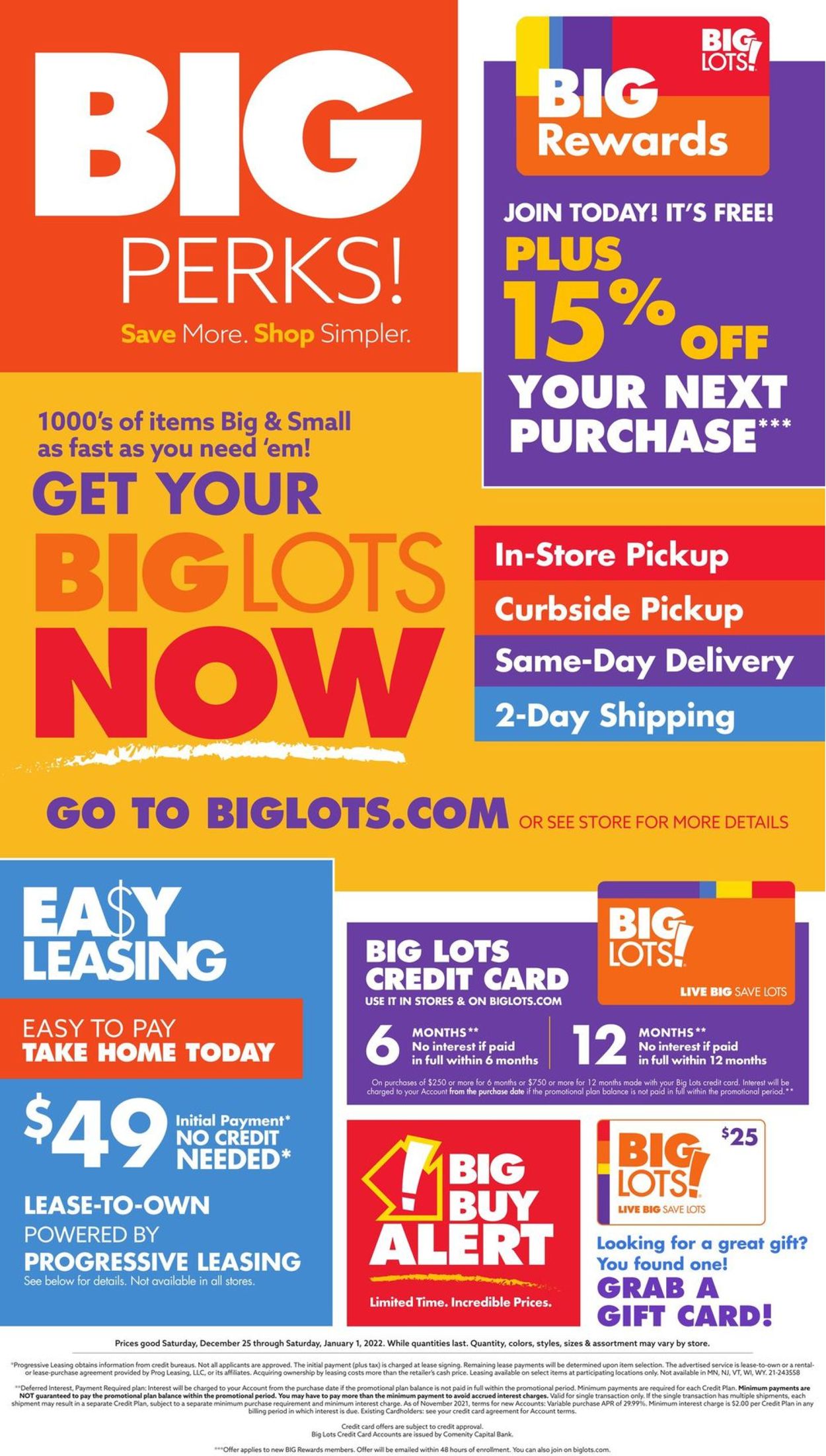 Big Lots Ad from 12/25/2021