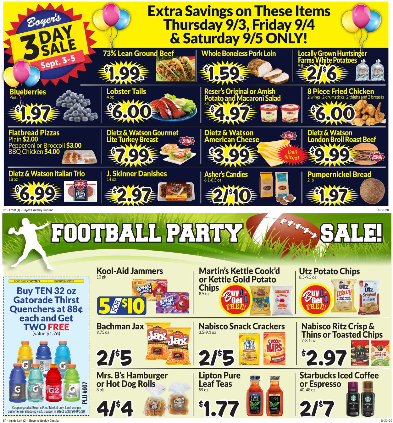 Boyer's Food Markets Ad from 08/30/2020