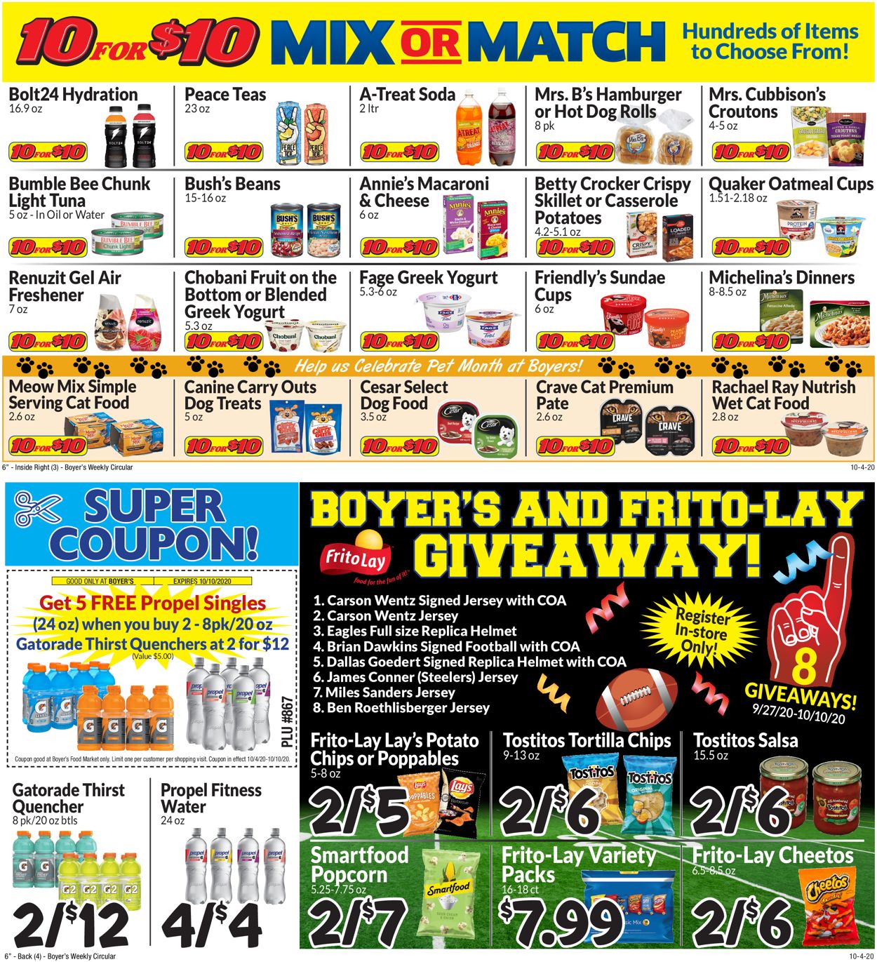 Boyer's Food Markets Ad from 10/04/2020